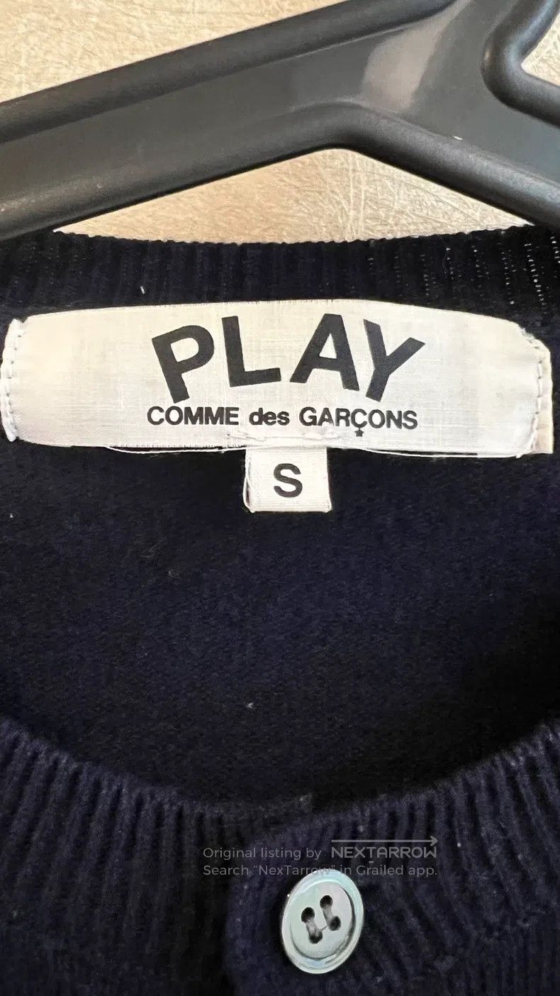 Comme des Garcons Comme Des Garcons Navy Blue Golden Heart Heart Wool Cardig Size S / US 4 / IT 40 - 3 Thumbnail