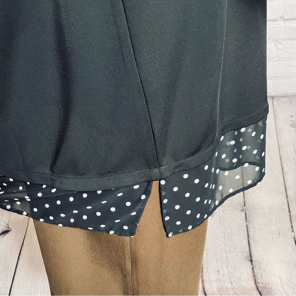 Other Susan Graver Premier Black With Polka Dot Trim Tunic Top Si Size L / US 10 / IT 46 - 9 Thumbnail