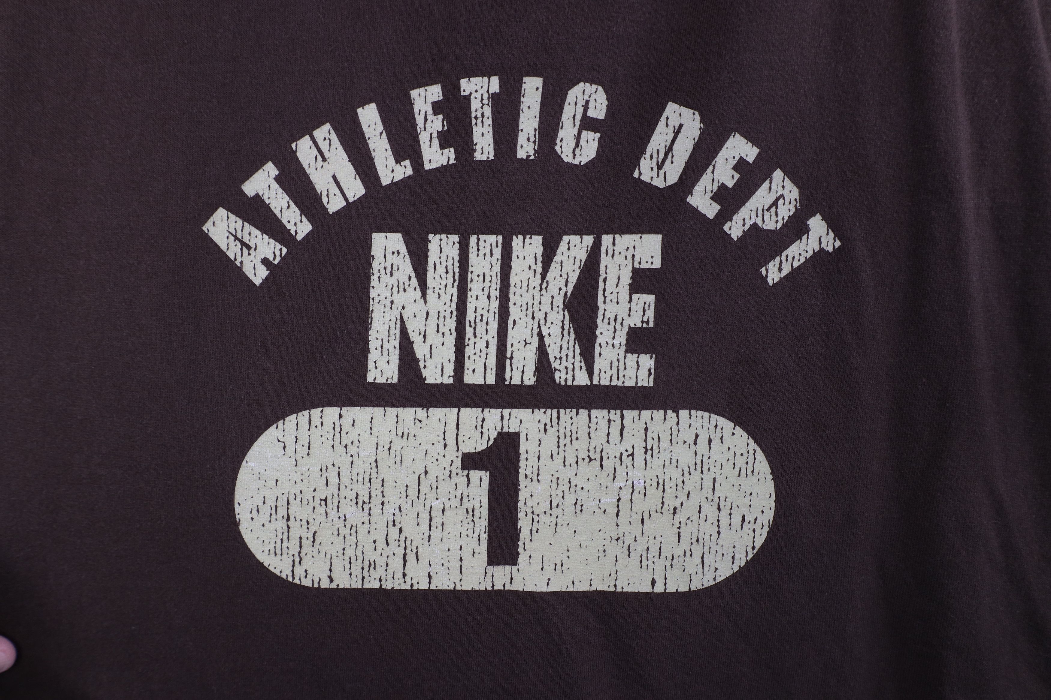 Nike Vintage Y2K Nike Spell Out Block Letter T-Shirt Brown Cotton Size US XXL / EU 58 / 5 - 4 Thumbnail