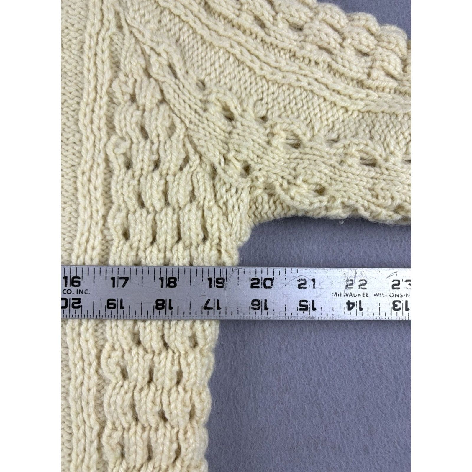 Vintage VINTAGE John Malloy Sweater Wool Cream Chunky Cable Knit Pullover Turtleneck Women M Regular Sleeves Long Hand Wash or Dry Clean Size M / US 6-8 / IT 42-44 - 6 Thumbnail