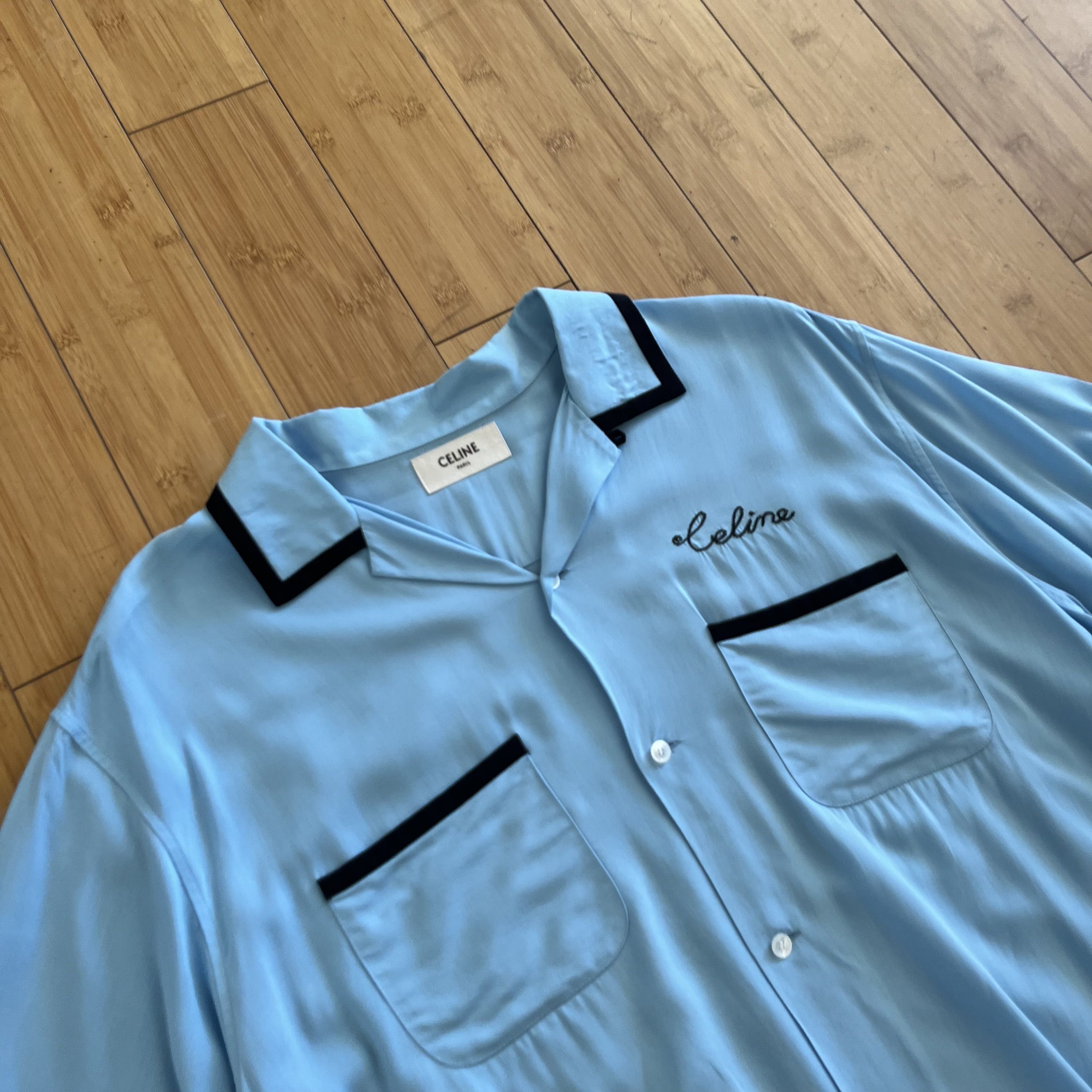 Celine Celine Logo Bowling Shirt SS21 Size US L / EU 52-54 / 3 - 2 Thumbnail