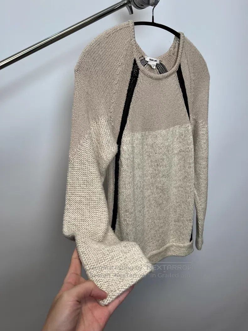 Helmut Lang HELMUT LANG Color Block Mixed Fabric Knit Sweater Size US S / EU 44-46 / 1 - 4 Thumbnail