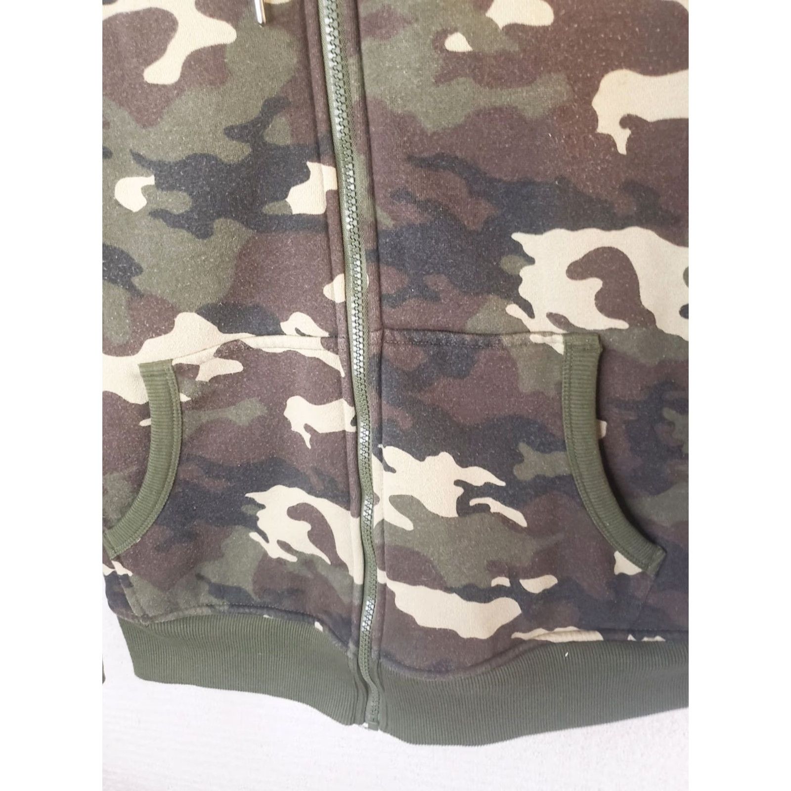 George George Hoodie Men's M Camoflauge Sherpa Lined Full Zip Sweater Jacket 43" Chest Bag Size US M / EU 48-50 / 2 - 5 Thumbnail