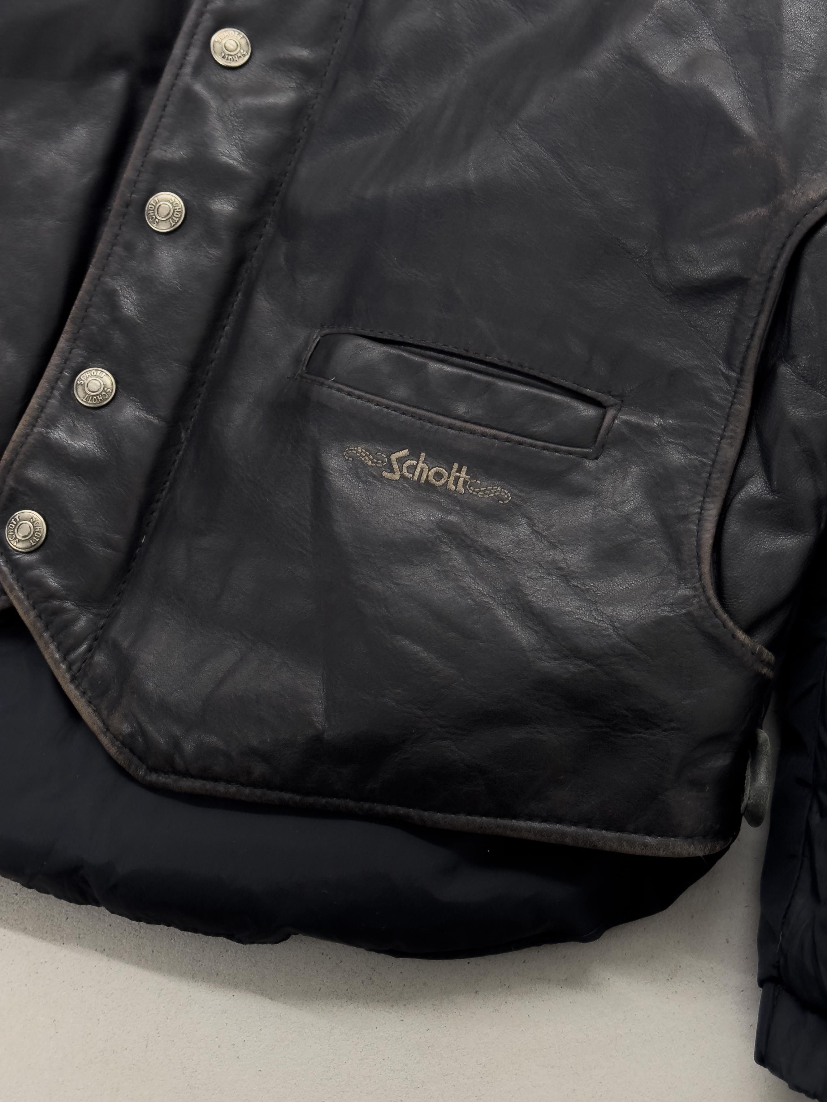 Schott 80’s Schott 2-in-1 Leather Down Jacket Size US M / EU 48-50 / 2 - 6 Thumbnail