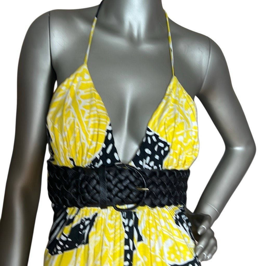 Other NWOT Sky Yellow & Black Tropical Print Maxi Dress S XS (020) Size XS / US 0-2 / IT 36-38 - 2 Thumbnail