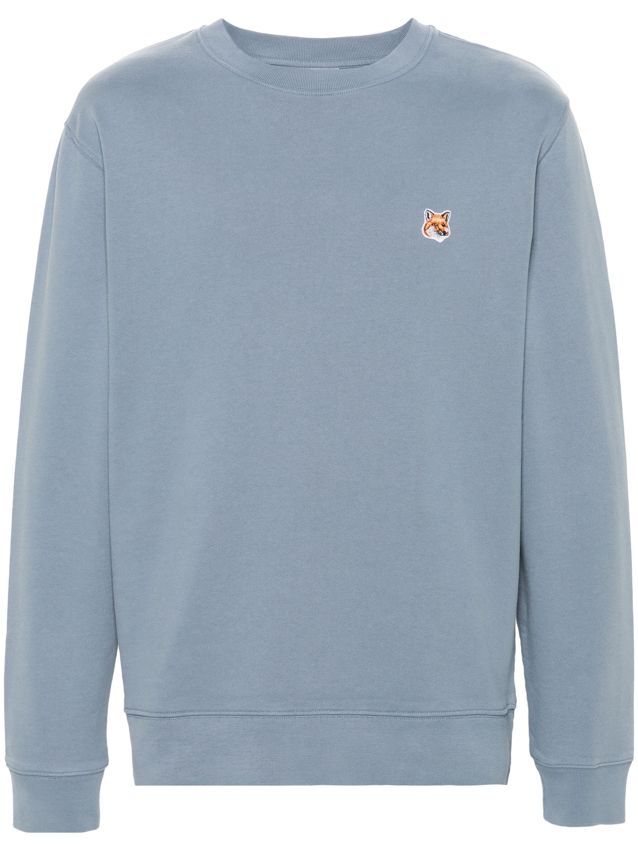 Maison Kitsune o1s22i1n1124 Fox Head Patch Sweatshirt in Light Blue Size US L / EU 52-54 / 3 - 1 Thumbnail