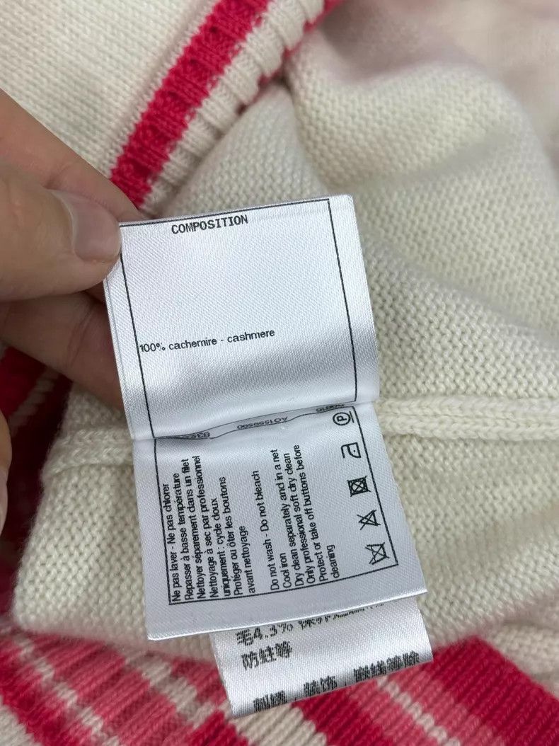 Chanel Chanel White and pink color block striped cashmere knitted Size XXS / US 00 / IT 34 - 6 Thumbnail