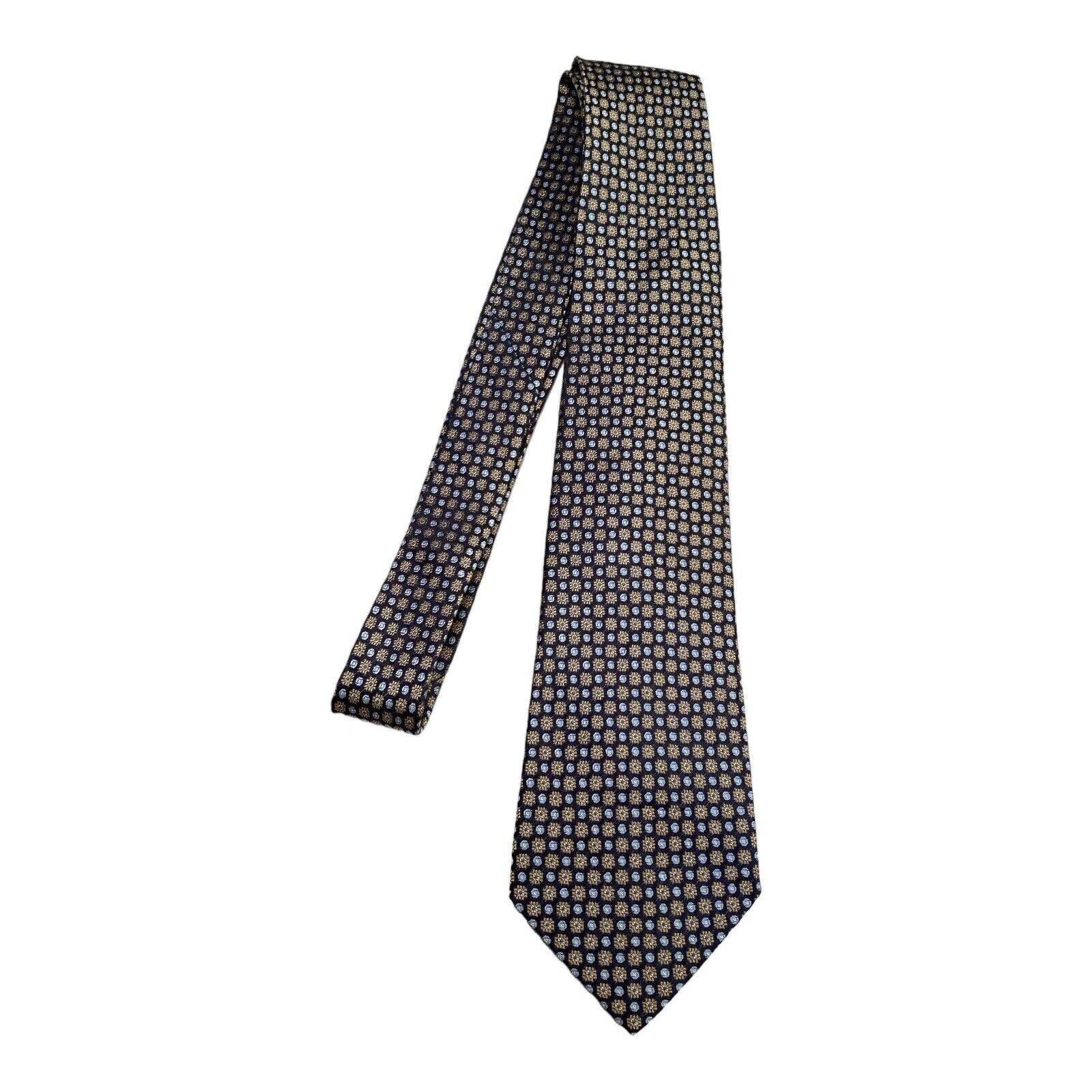 Burma Bibas BURMA BIBAS 7Fold Blue Floral Luxury Designer Silk Tie W: 3" Size ONE SIZE - 6 Thumbnail
