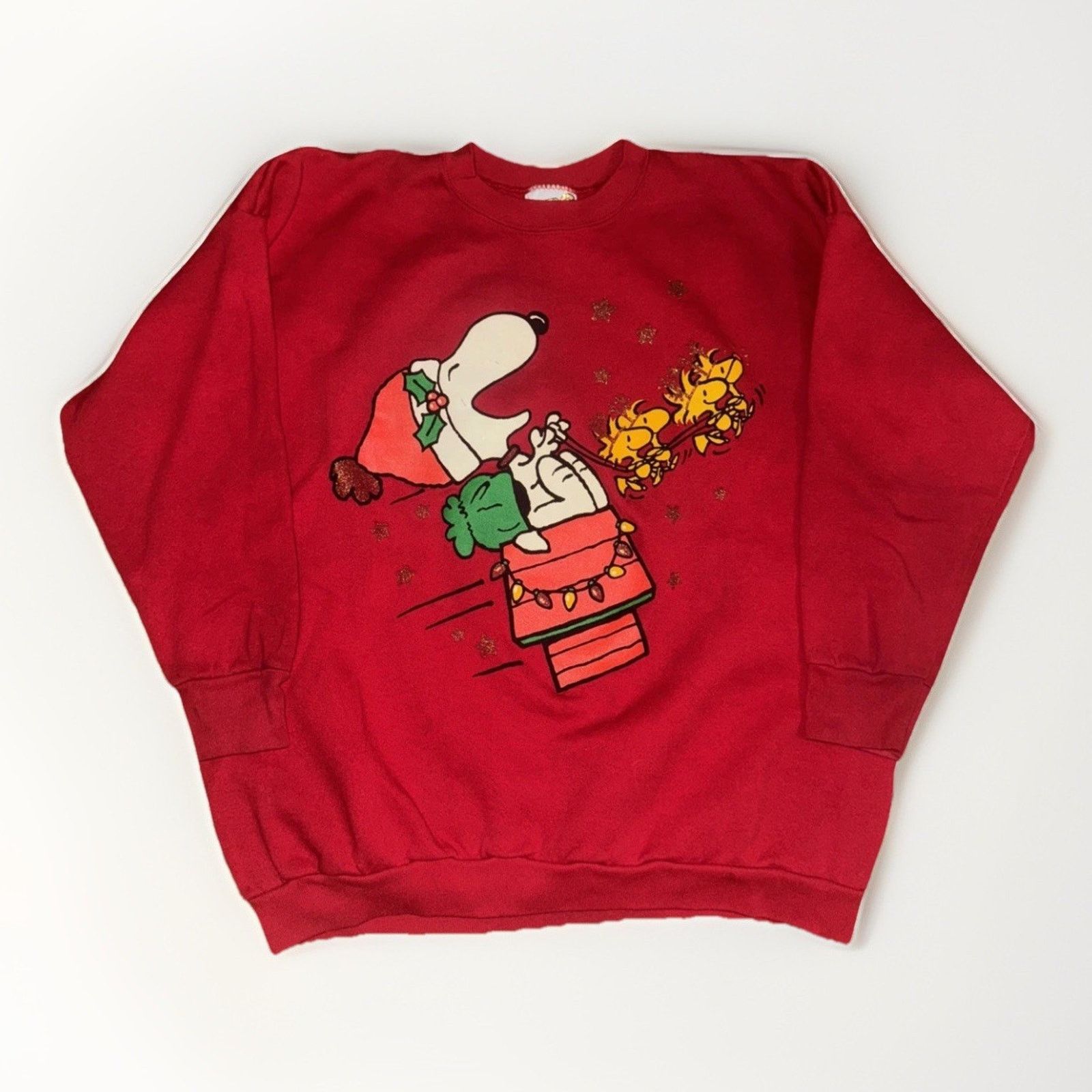 Peanuts × Vintage Vintage Snoopy Christmas Sweatshirt Red XXL USA Peanuts Size US XXL / EU 58 / 5 - 1 Thumbnail