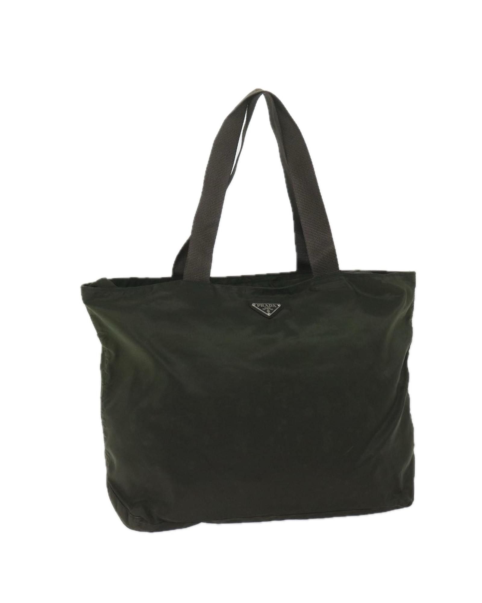 image of Prada Elegant Nylon Tote Bag in Khaki, Women's