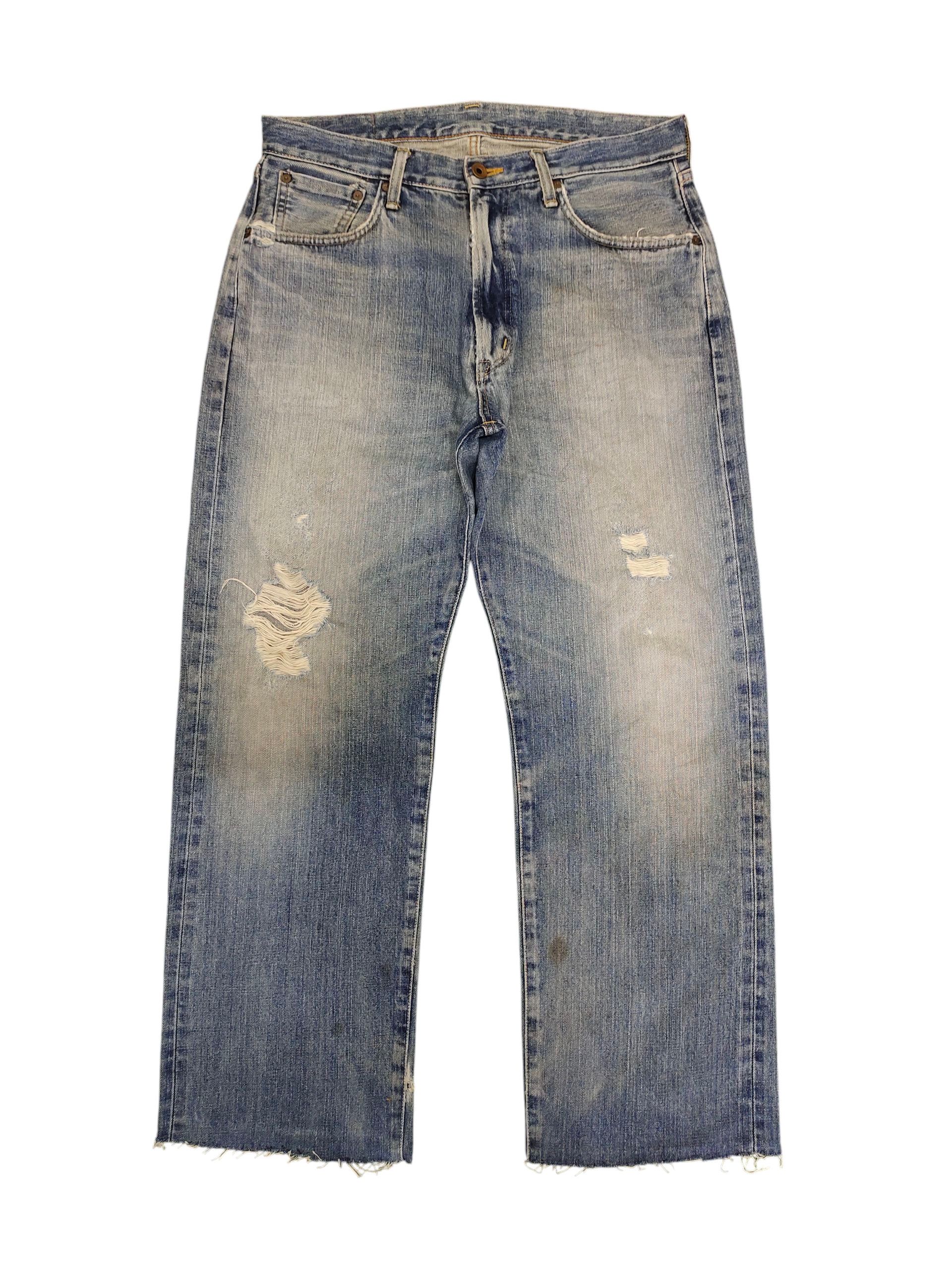 Vintage 90s Edwin 505 Selvedge Distress Faded Denim Jeans
