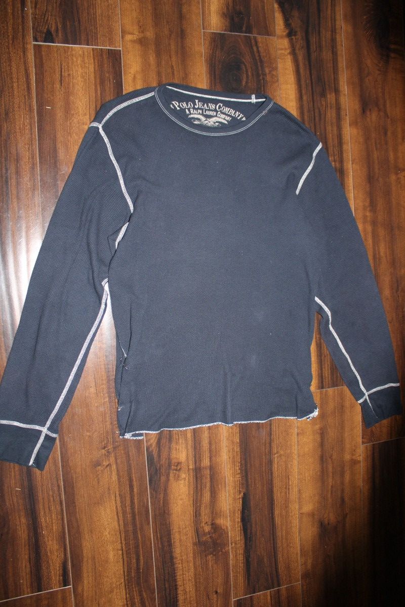 Polo Ralph Lauren Navy Blue vintage polo thermal Size US L / EU 52-54 / 3 - 1 Thumbnail