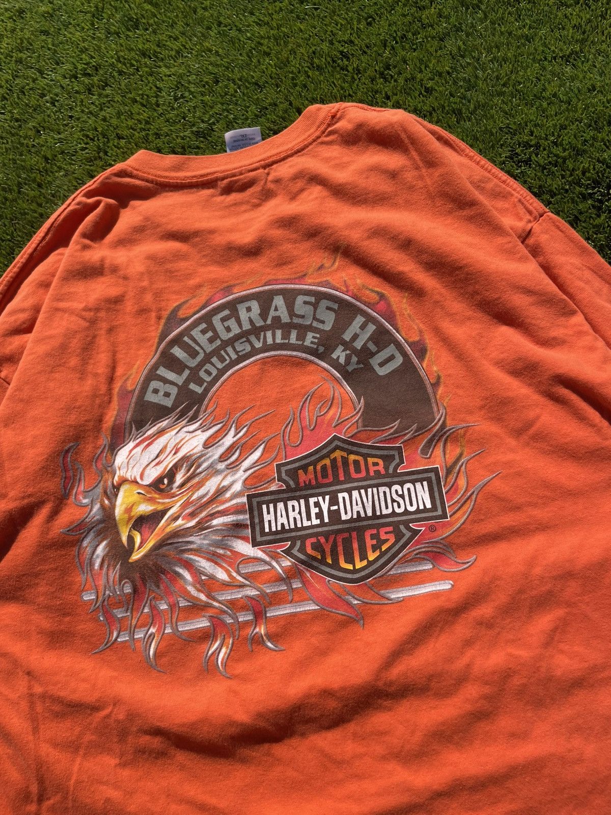 Harley Davidson Y2K HARLEY DAVIDSON FLAME SLEEVE TEE Size US XXL / EU 58 / 5 - 8 Thumbnail