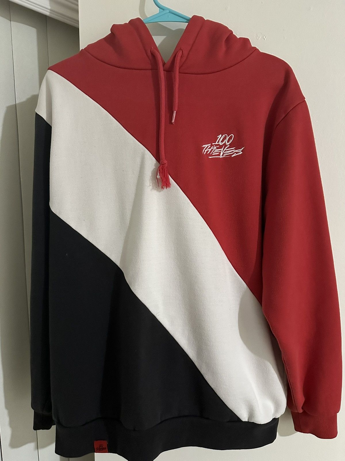 100 thieves tri color hoodie hotsell