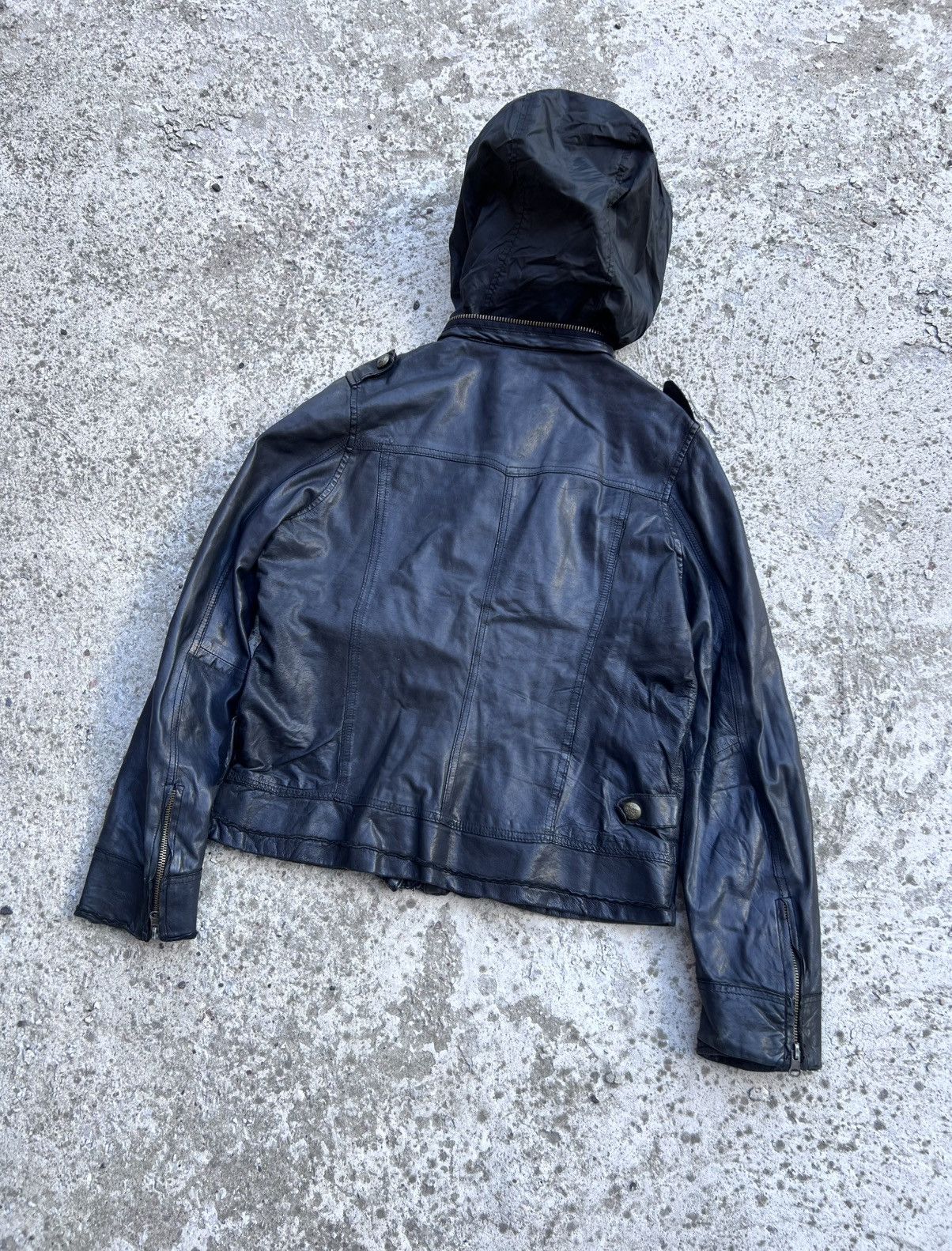 Rick Owens Japanese Brand Blue Label Real Leather Military Jacket Size M / US 6-8 / IT 42-44 - 6 Thumbnail