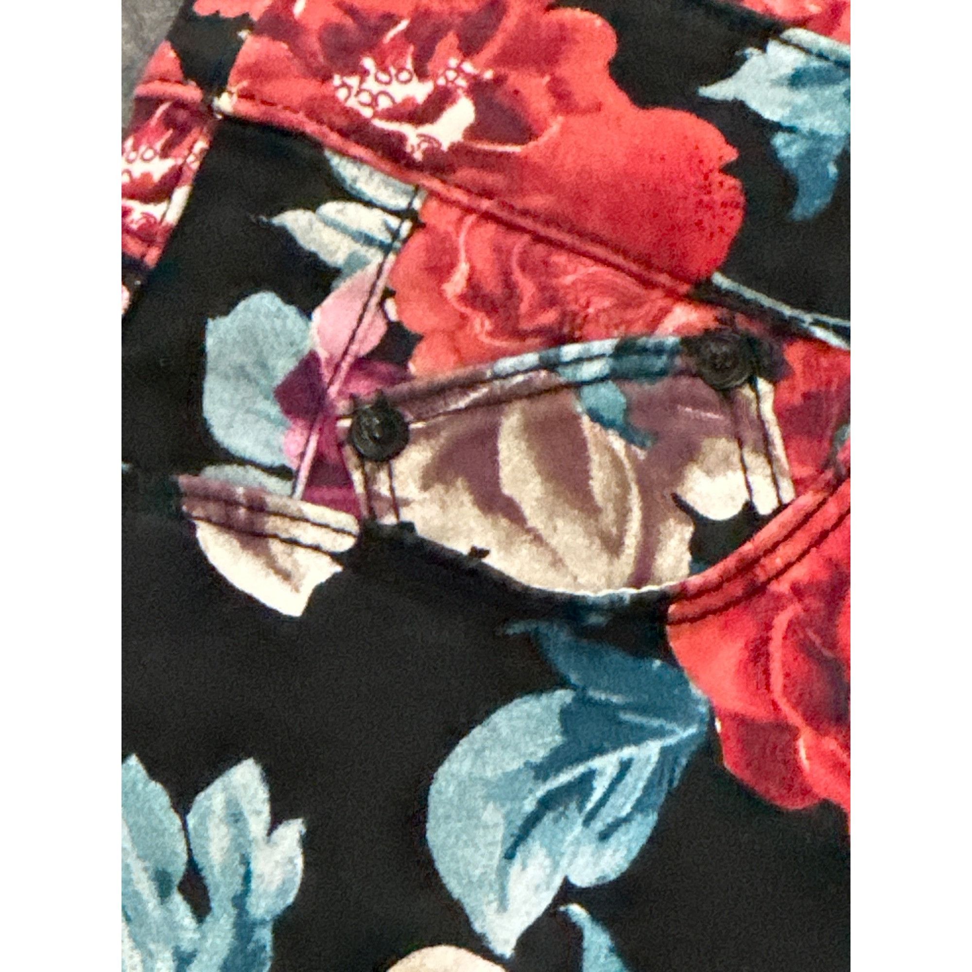 Chicos Chicos Floral Skinny Jeggings Pants Ankle Black Red Vibrant Size 27" / US 4 / IT 40 - 13 Thumbnail