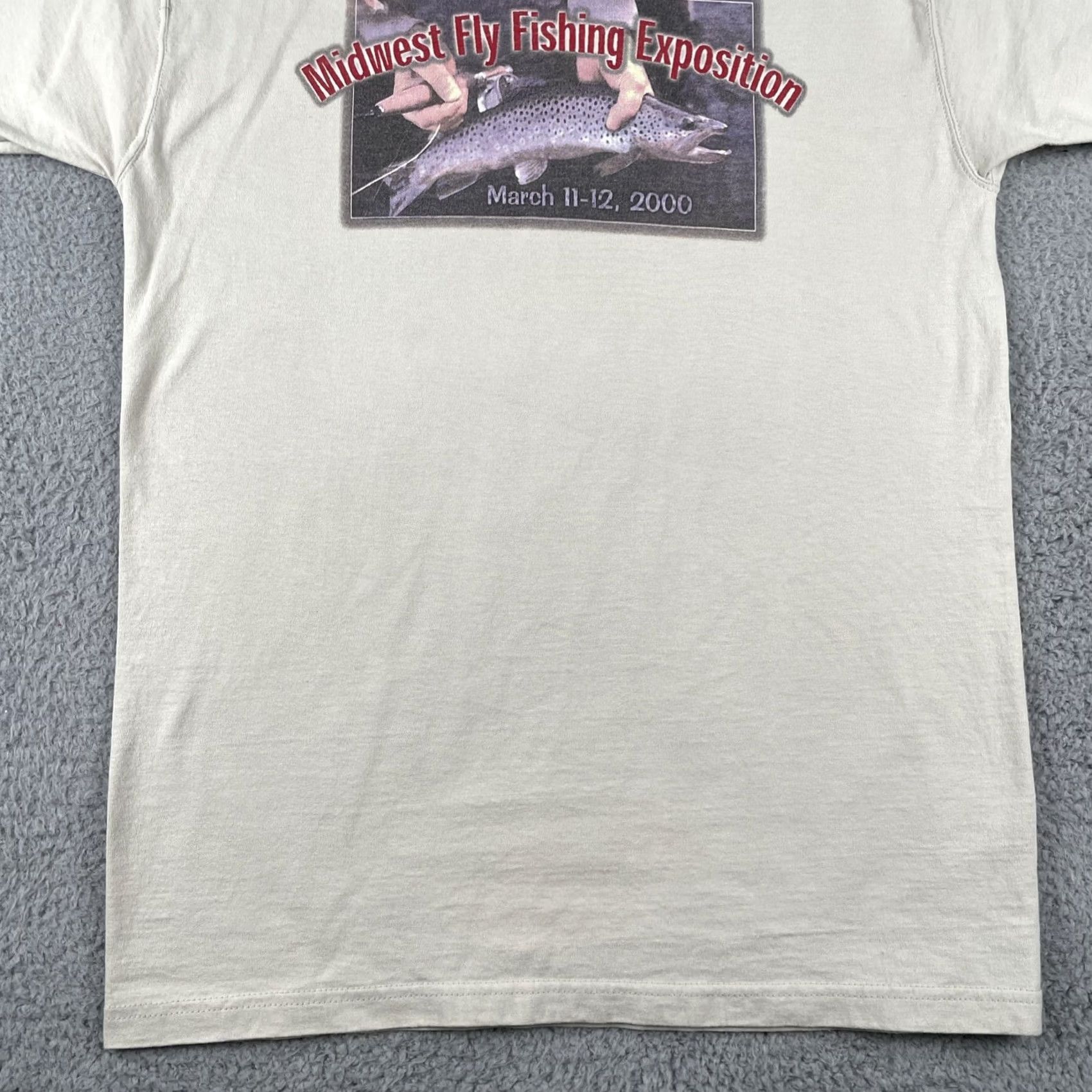 Fruit Of The Loom VINTAGE Michigan Fly Fishing Club Midwest Fly Fishing Expo March 2000 Medium Tee Shirt Mens Gray 90s Fishing Camping Nature Family Fruit of the Loom Size US M / EU 48-50 / 2 - 7 Thumbnail