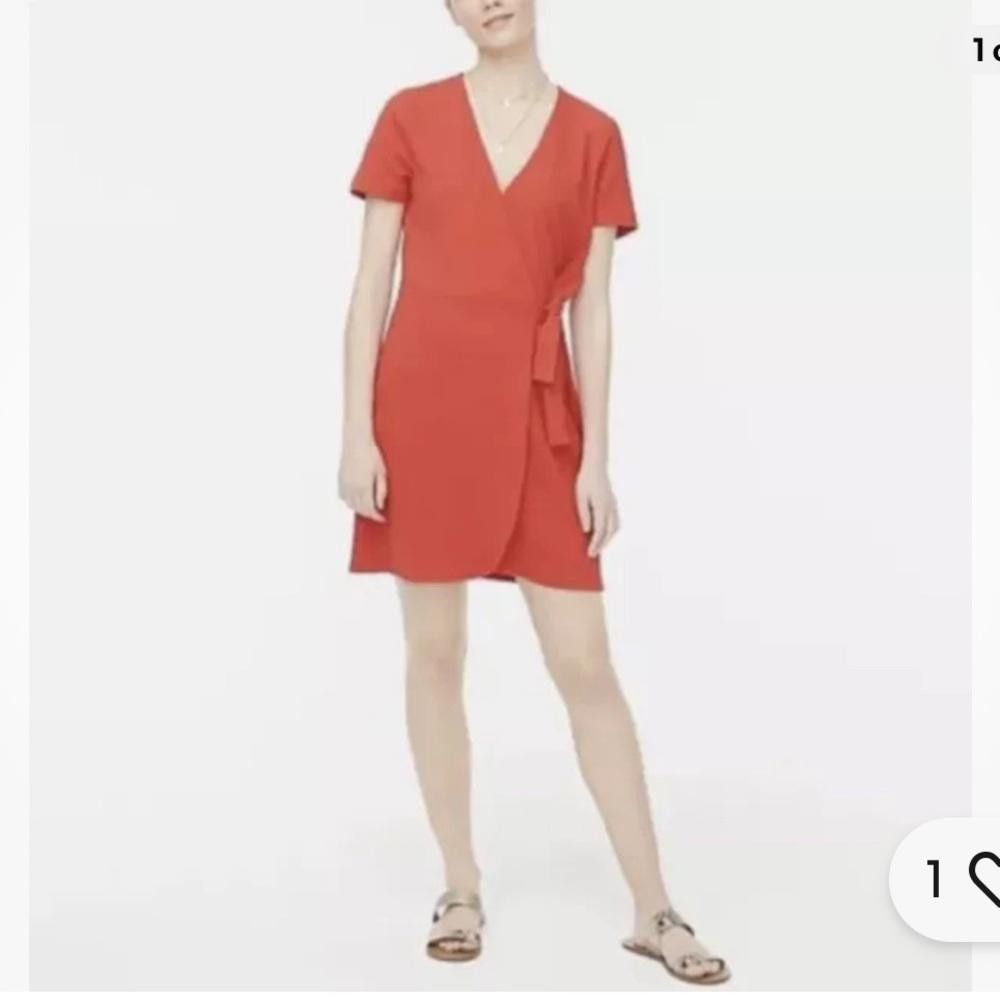 Designer J Crew wrap dress in red Size XXS / US 00 / IT 34 - 1 Thumbnail