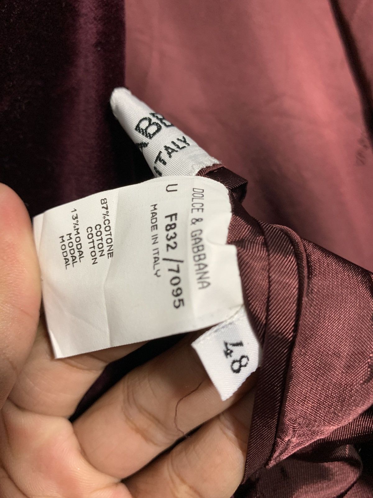 Dolce & Gabbana 🔥D&G ITALY RED VELVET MENS CASUAL JACKETS Size US M / EU 48-50 / 2 - 9 Thumbnail