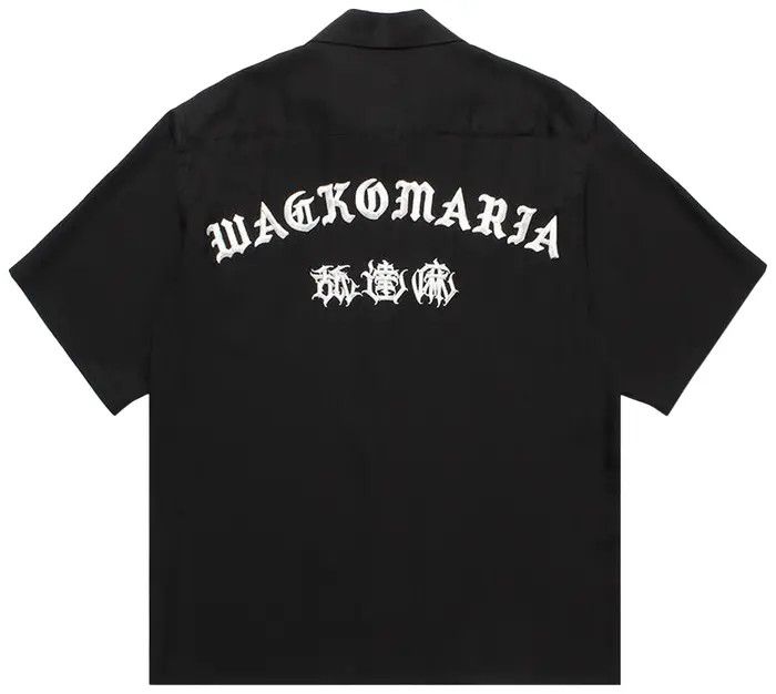 Wacko Maria o1mle1224 Short Sleeve Button Up Shirt in Black Size US M / EU 48-50 / 2 - 2 Thumbnail