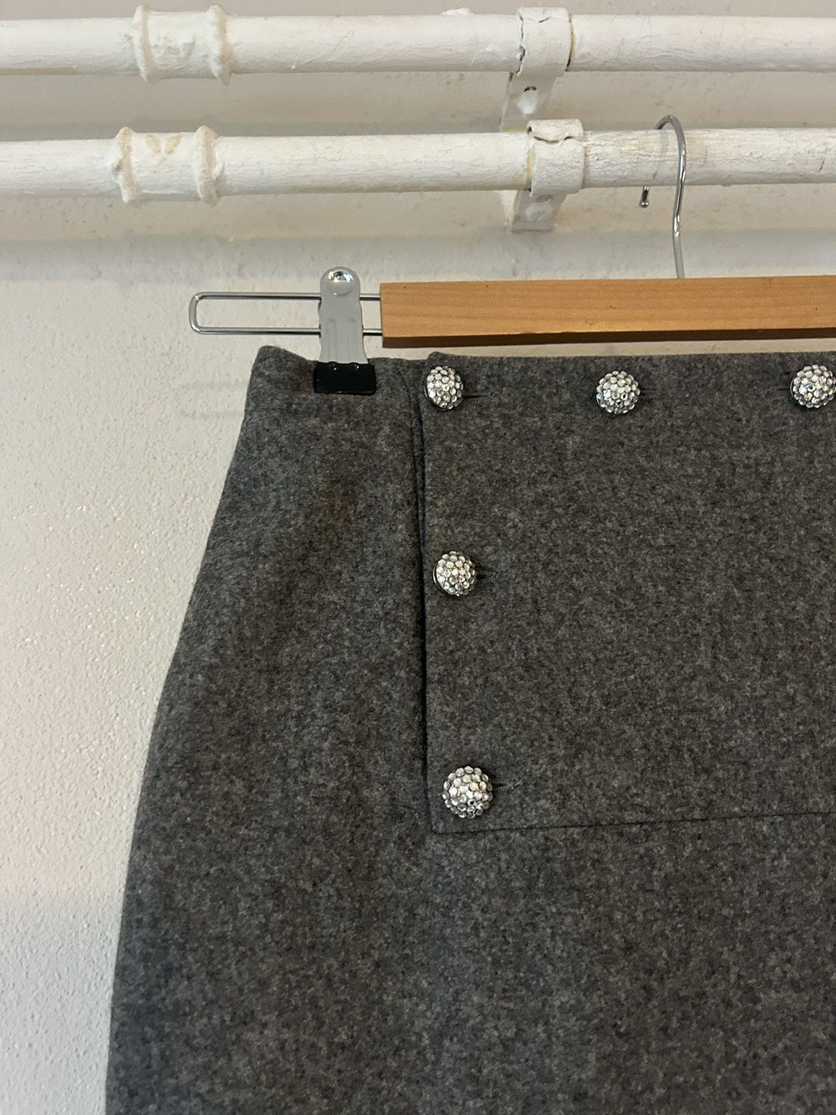 Celine Celine Grey Wool-Cashmere Blend Skirt - Size 38 Size 27" / US 4 / IT 40 - 2 Thumbnail