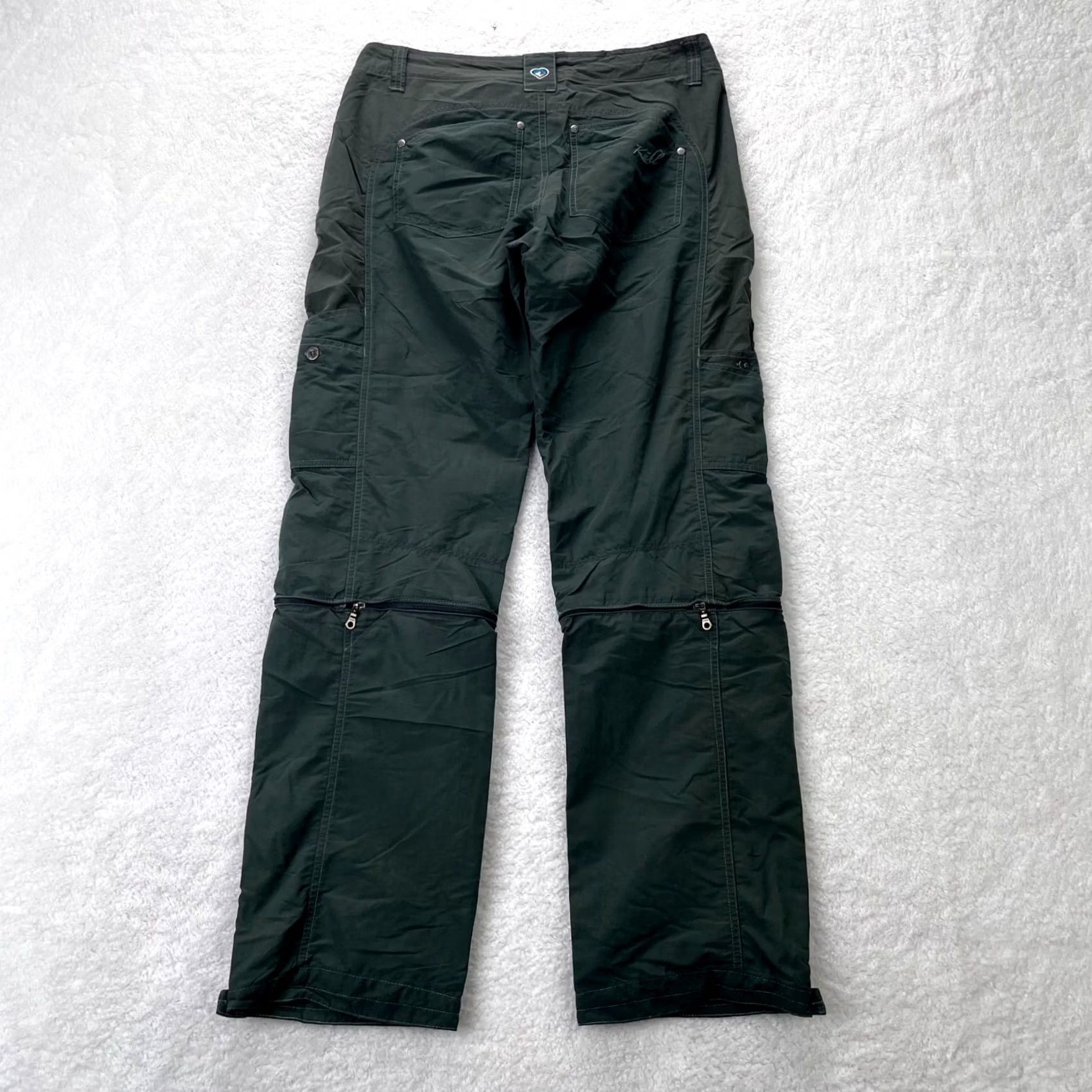Vintage Kuhl Pants Womens 32x30 Gray Green Ripstop Convertible Hiking Outdoor MTB Shirt Size 24" / US 00 / IT 34 - 6 Thumbnail