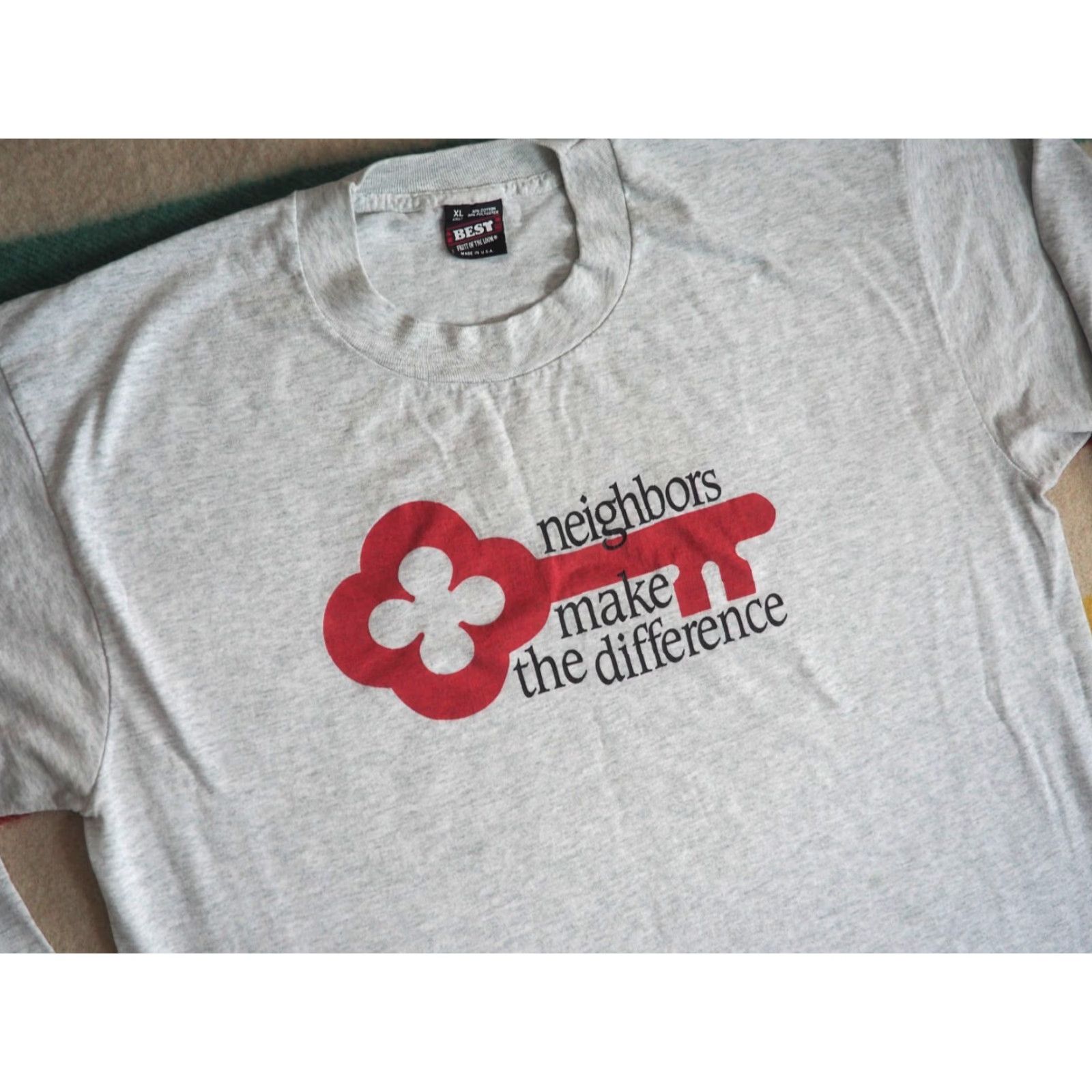 Fruit Of The Loom VINTAGE Fruit of the Loom T-Shirt 90s Logo Gray XL Mens L/S Tee Shirt Size US XL / EU 56 / 4 - 4 Thumbnail