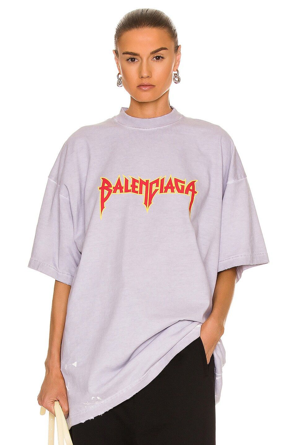 Balenciaga o1in1g1024 Metal T-Shirt Oversized in White Size XS / US 0-2 / IT 36-38 - 2 Thumbnail