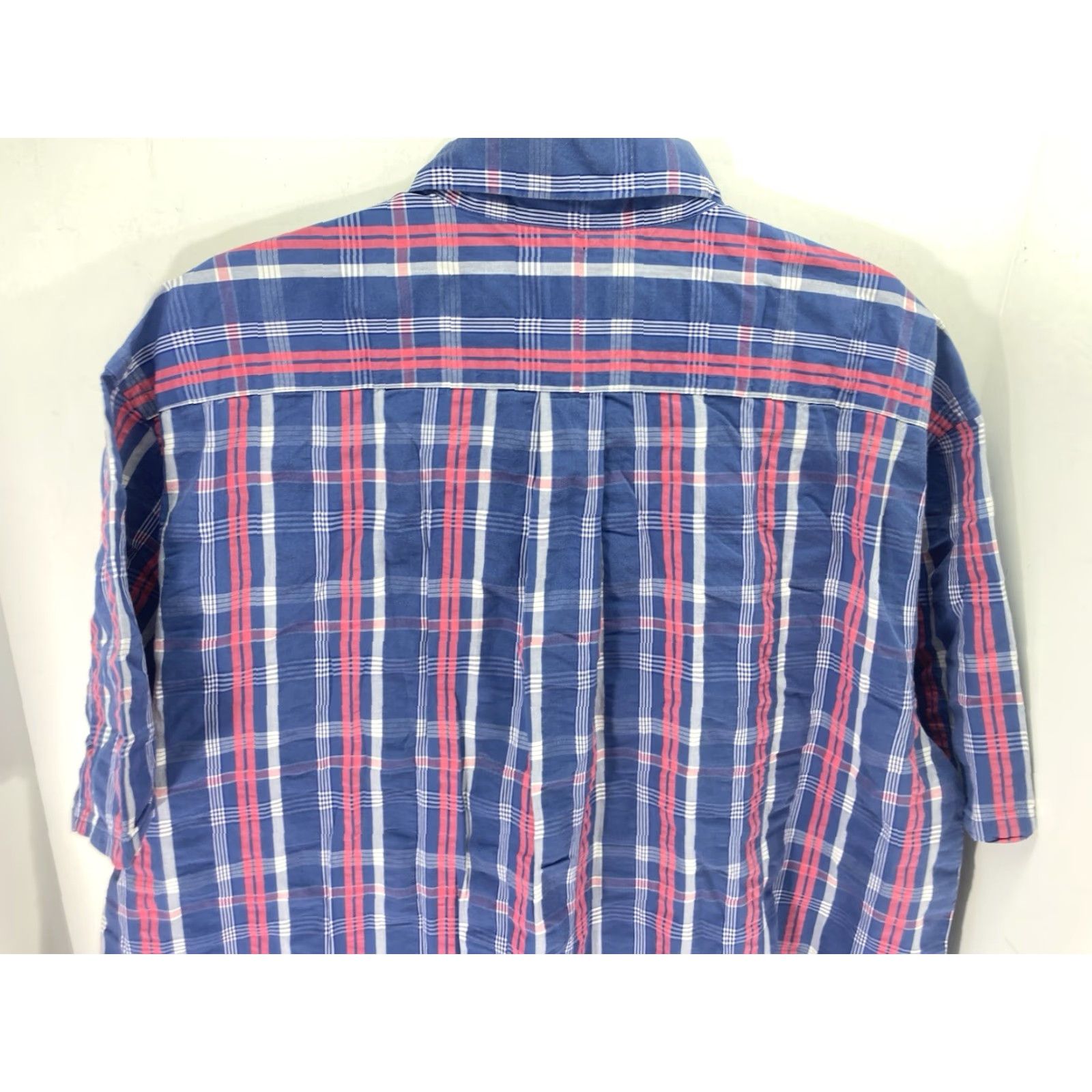 Brooks Brothers Brooks Brothers Madison Camp Shirt Men XL Blue Pink Stripe Button Short Sleeve Shirt Size US XL / EU 56 / 4 - 7 Thumbnail