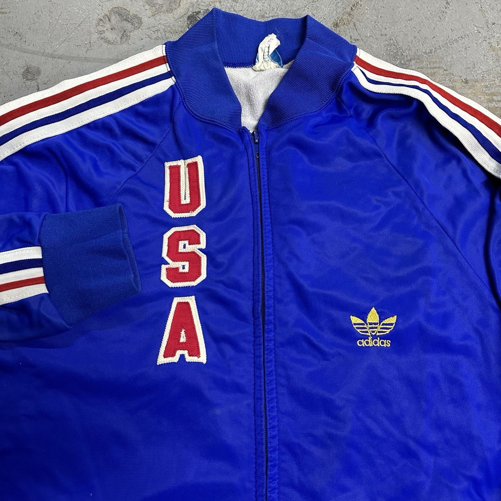 Adidas × Vintage Vintage 70s Adidas Ventex Team USA Track Jacket Sz L Size US L / EU 52-54 / 3 - 2 Thumbnail