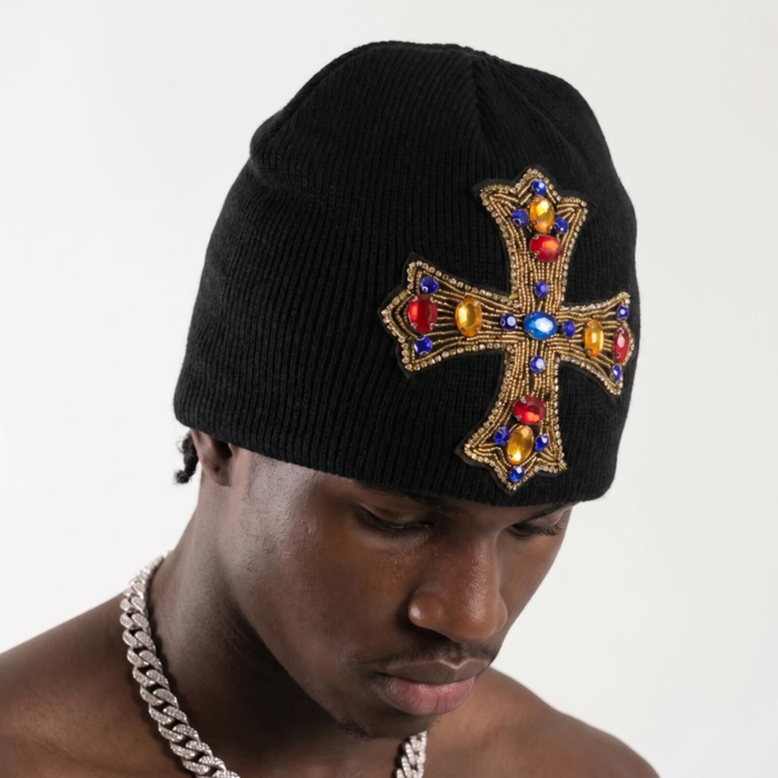 Other Cross Embellished Knit Beanie Size ONE SIZE - 2 Thumbnail