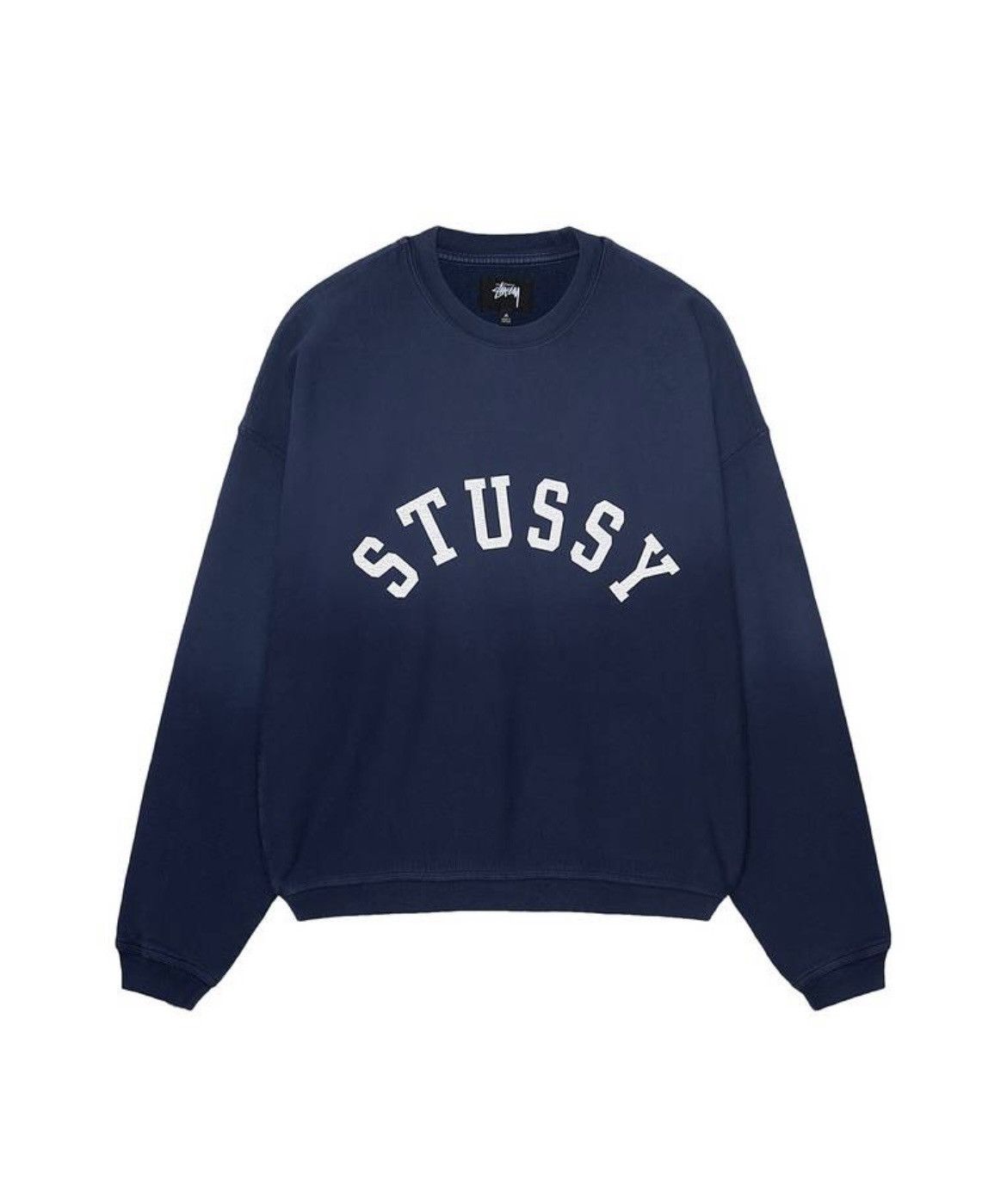 Stussy Stüssy Sun Faded Oversized Crew Navy Blue Medium | Grailed