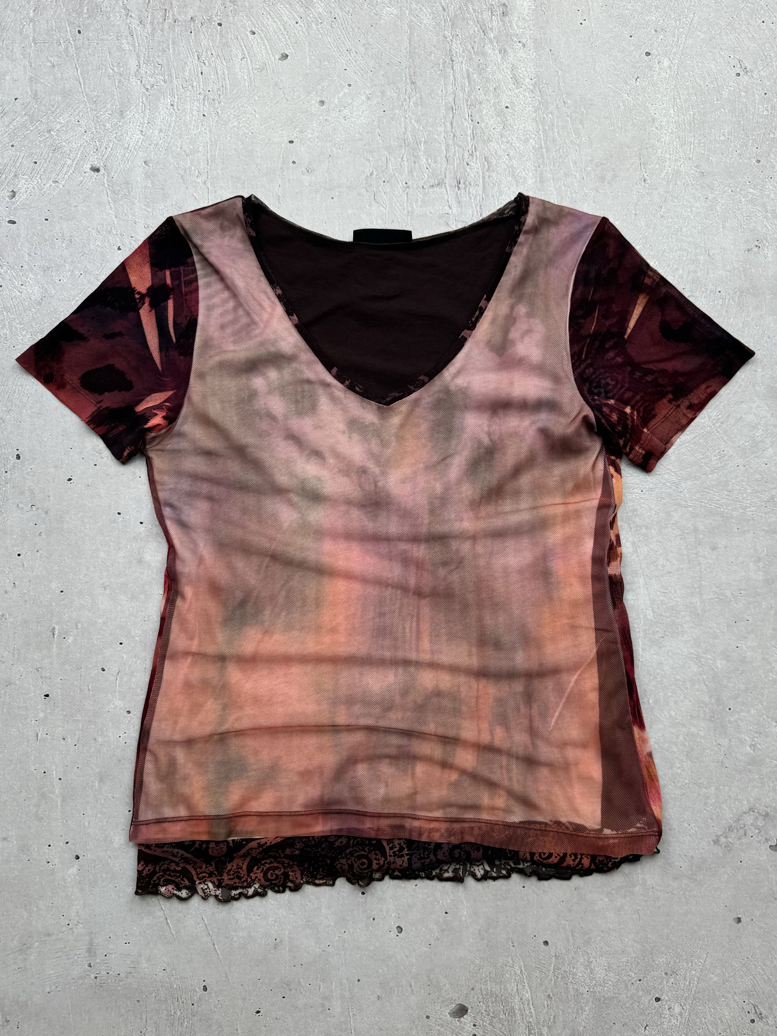 Japanese Brand × Vintage Vintage Printed Mesh Amazing T-Shirt Gaultier Style Size M / US 6-8 / IT 42-44 - 1 Thumbnail