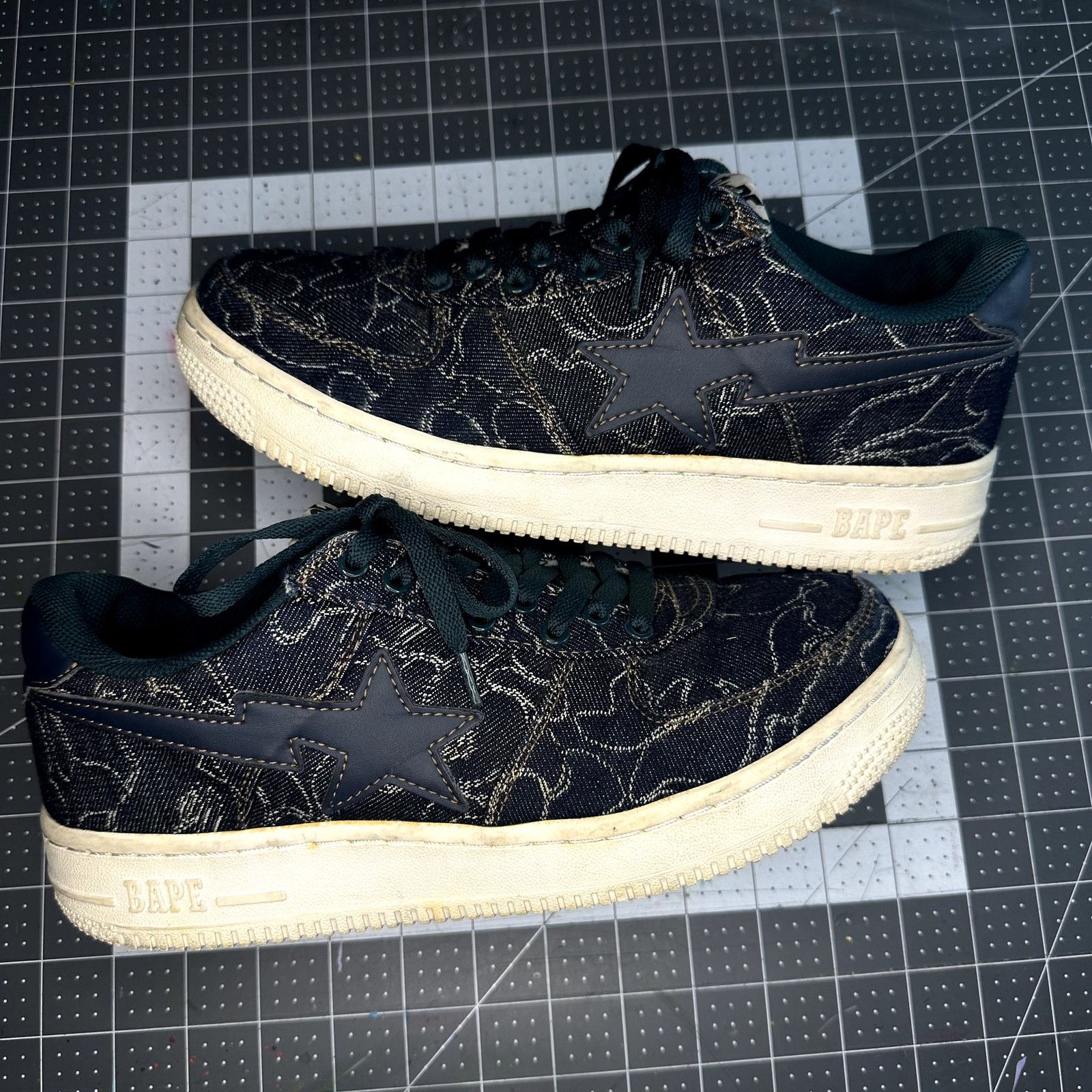 Bape Bape Bapesta 'Denim Camo Monogram' Size US 8.5 / EU 41-42 - 1 Thumbnail