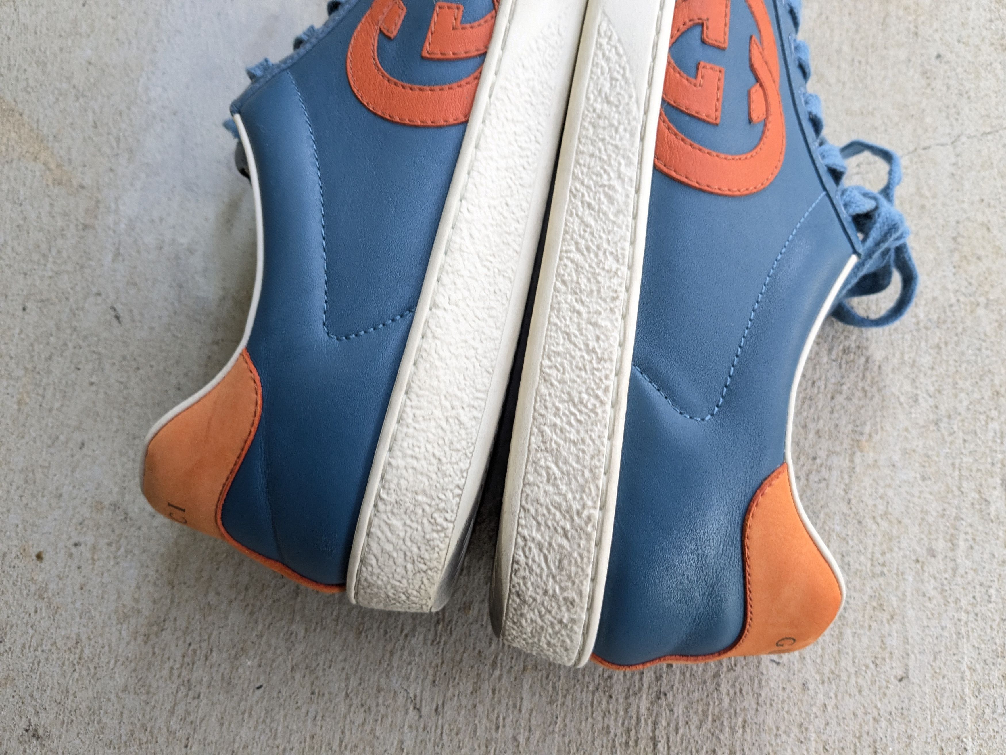 Gucci Gucci Ace Sneakers 8 Interlocking G Leather Blue Orange Size US 8 / EU 41 - 10 Thumbnail