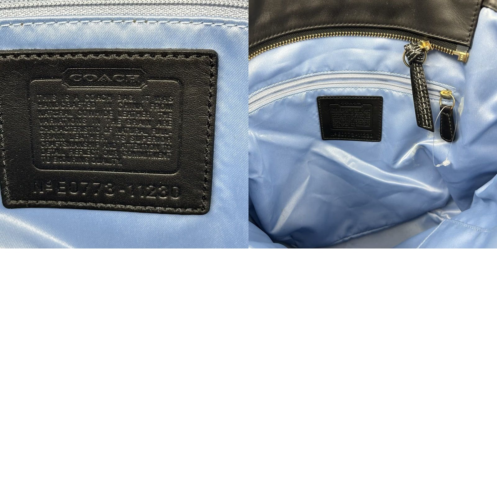 Coach VINTAGE Coach Gallery Tote Bag Women Black Leather 90s Designer Purse E0773-11230 Size ONE SIZE - 10 Thumbnail