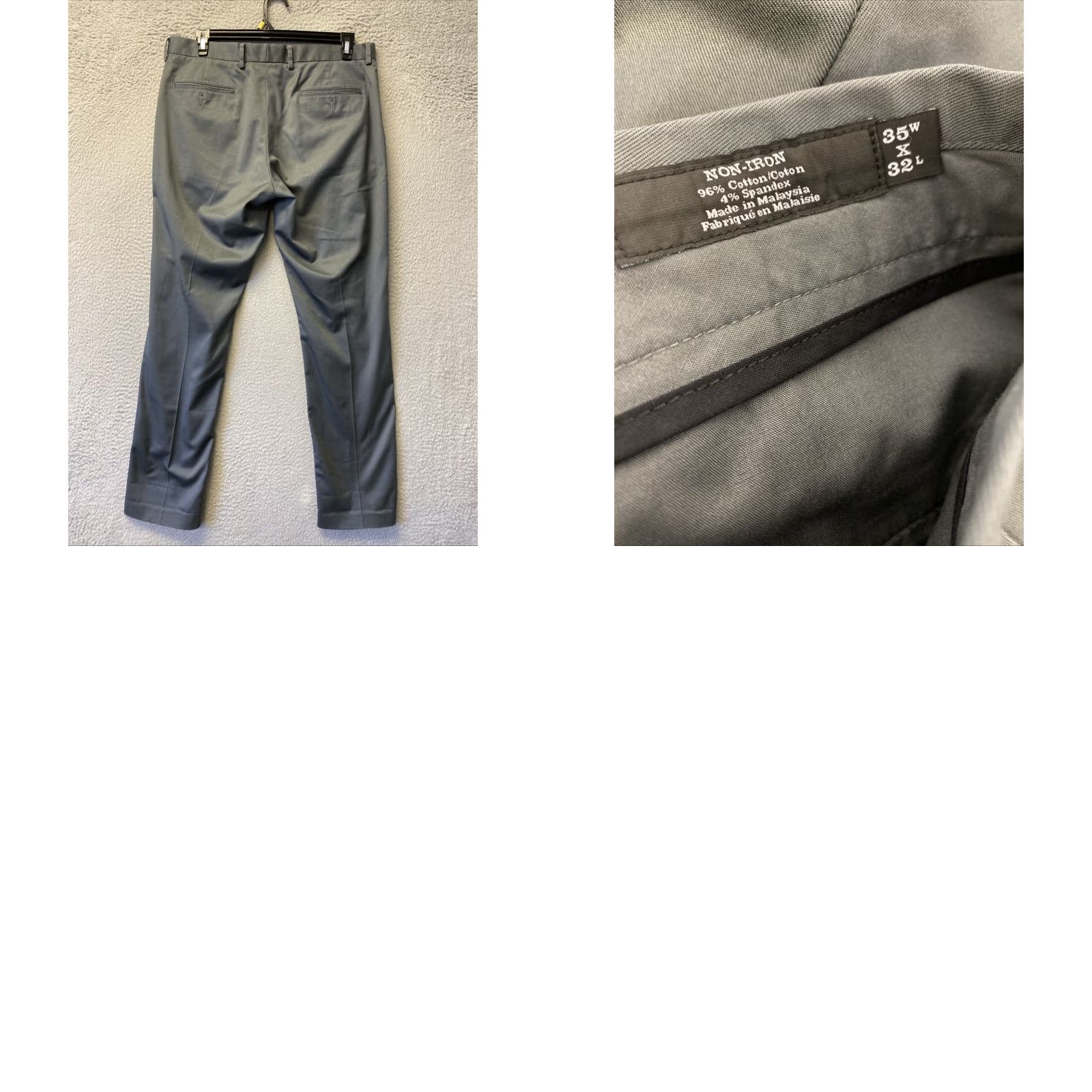 Nordstrom JOHN W. NORDSTROM VINTAGE Chino Pants Mens 36x33 Gray Flat Front Classic Preppy Casual Size US 36 / EU 52 - 8 Thumbnail