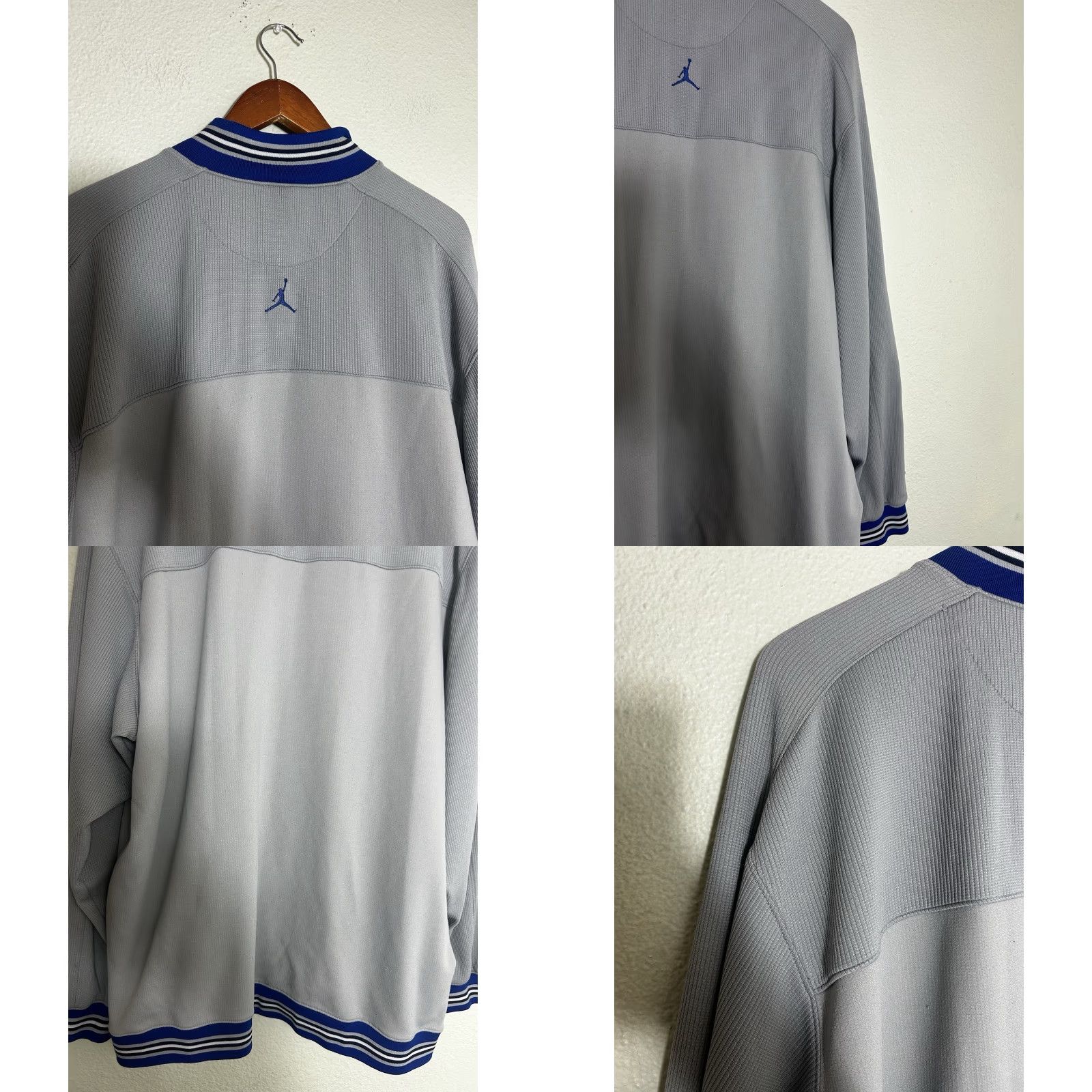 Jordan Brand Vtg Air JORDAN Jumpman Dbl Zip Warm Up Jacket Military Blue/Grey #23 UNC XL Size US XL / EU 56 / 4 - 10 Thumbnail