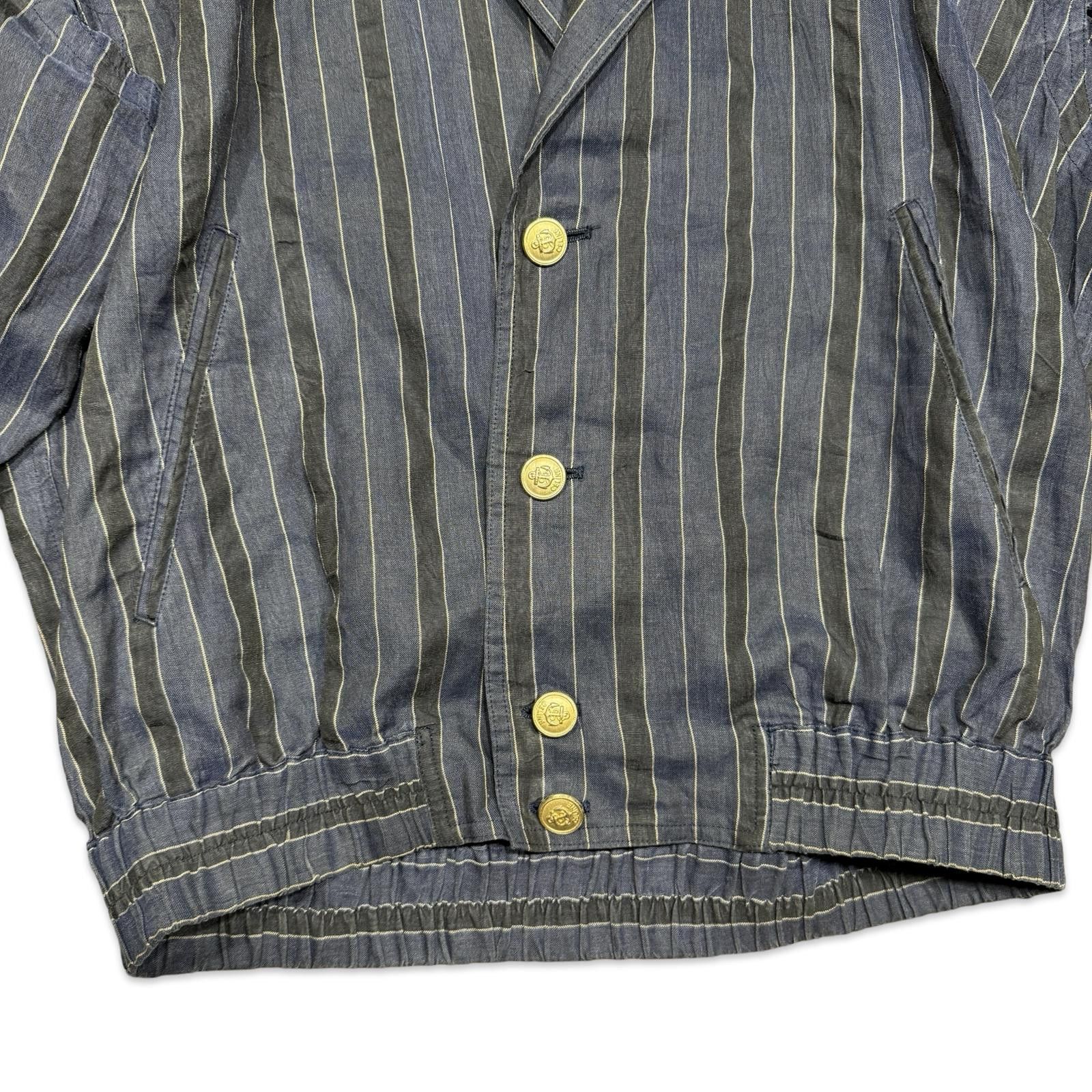 Celine Vintage Celine Striped Lightweight Overcoat Blazer Size 42R - 4 Thumbnail