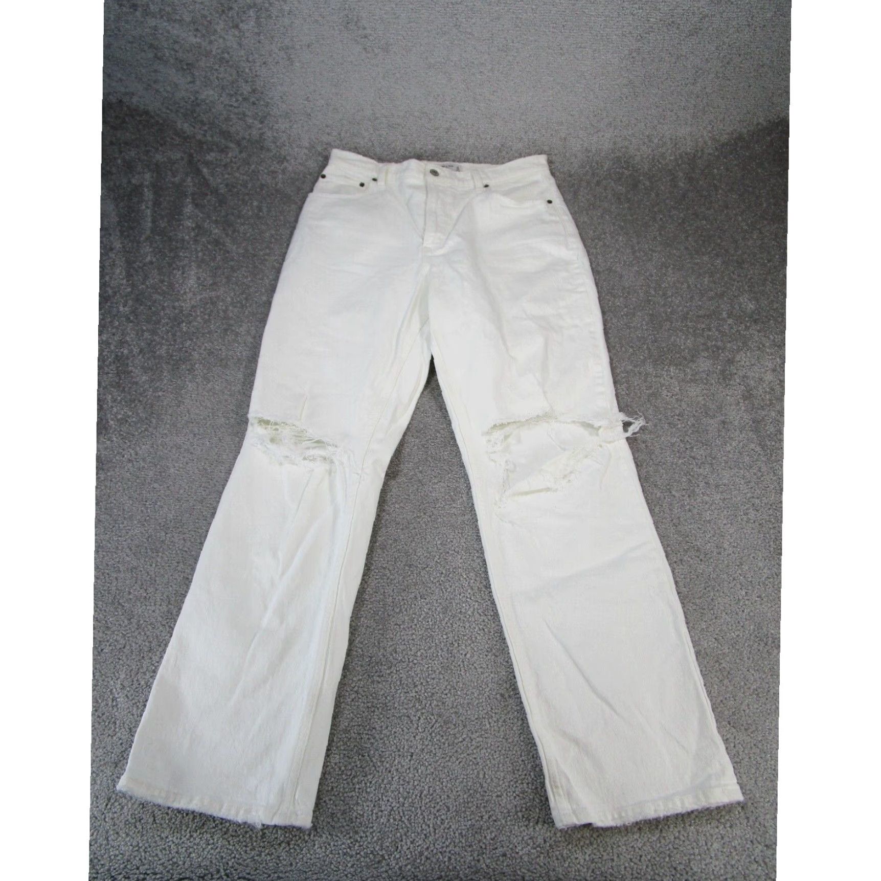 Abercrombie & Fitch Abercrombie Fitch Womens High Rise Straight Jeans White Ripped Size 24" / US 00 / IT 34 - 1 Thumbnail