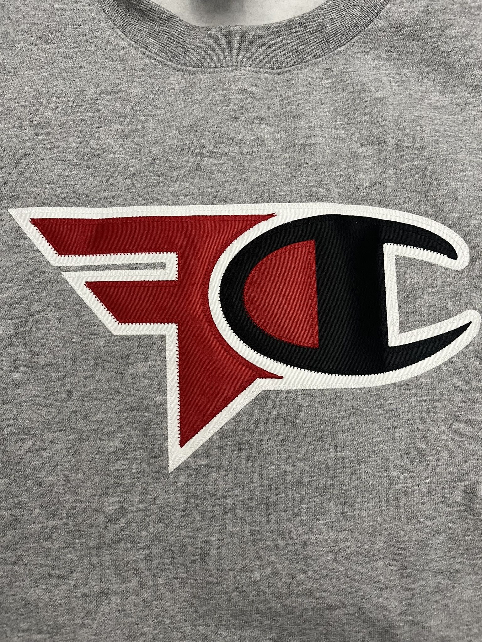 Sold Faze x Champion Grey Logo Crewneck Large