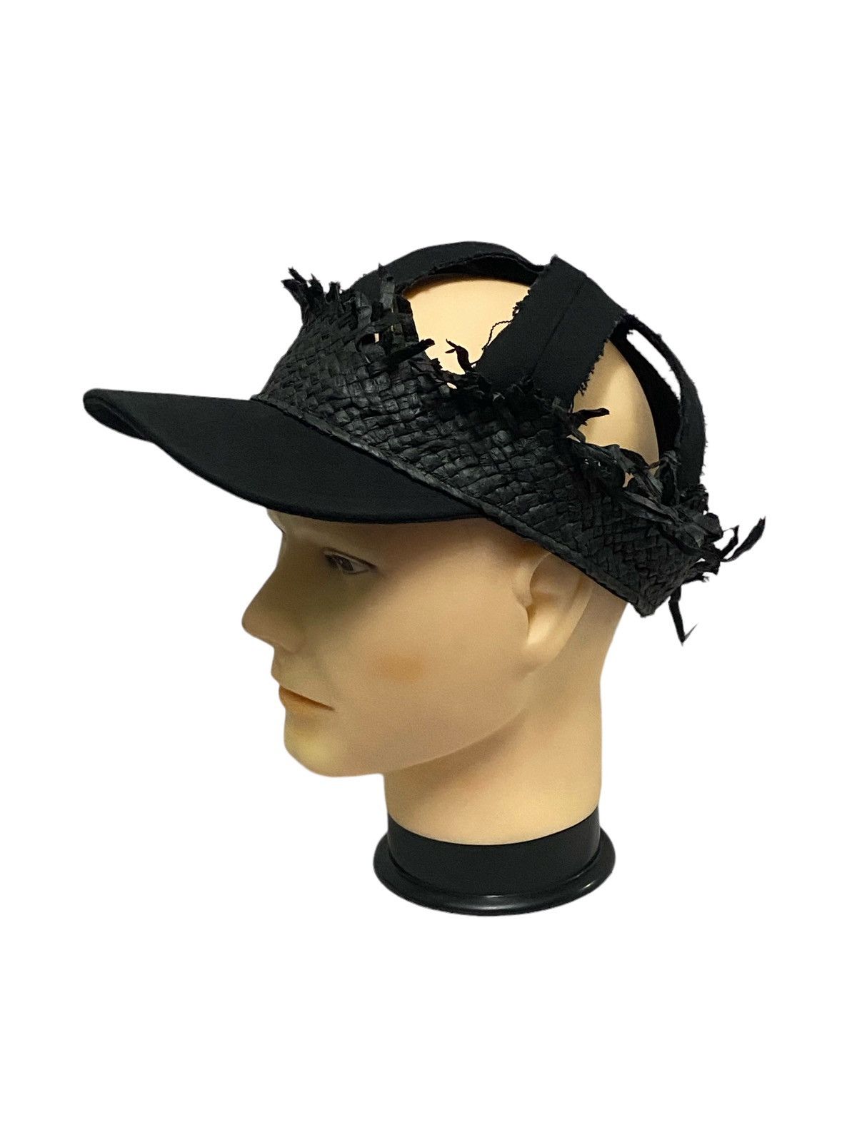Maison Margiela Rare‼️Maison Margiela Decorated Raphia Hat Black in Black Size ONE SIZE - 14 Thumbnail