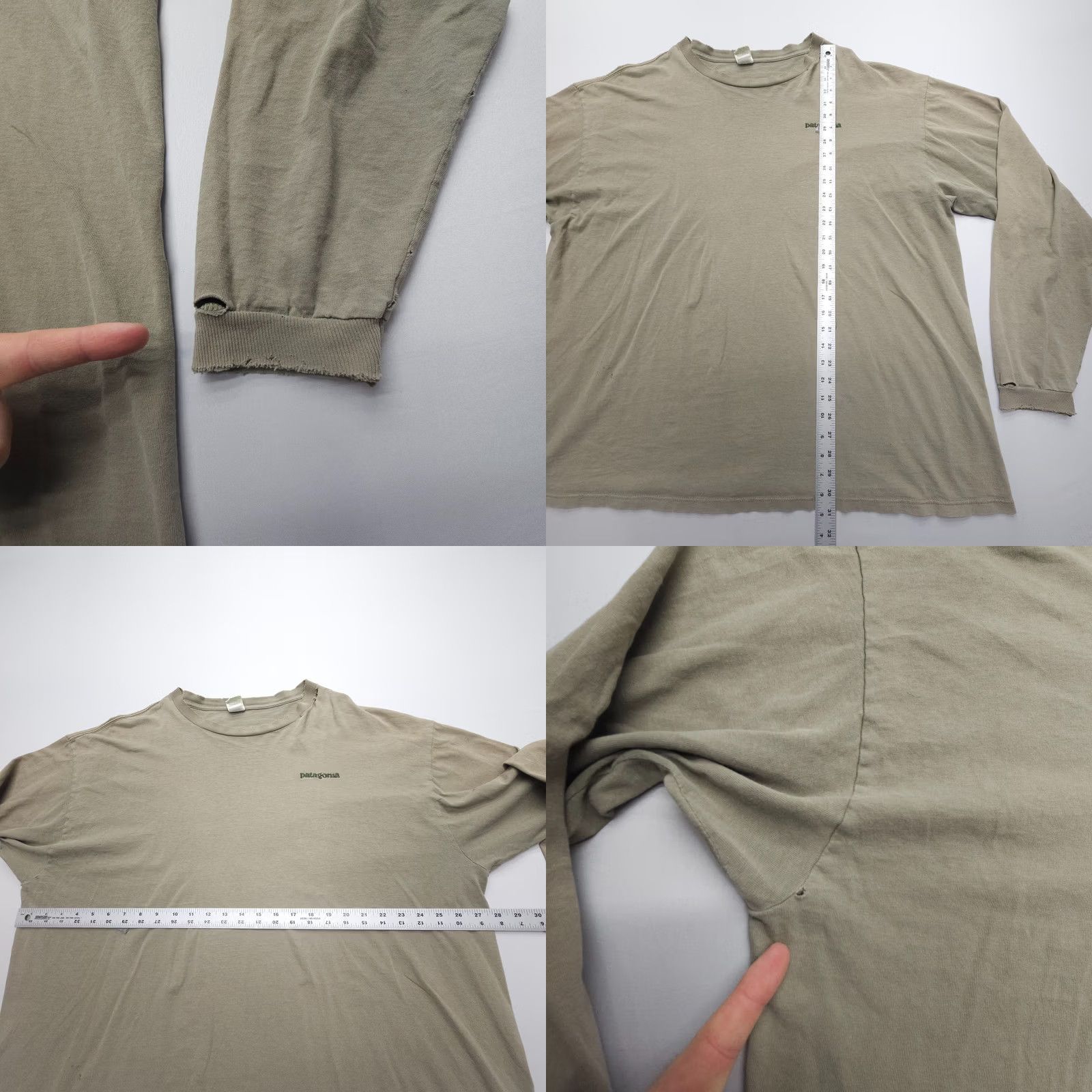 Patagonia VINTAGE Patagonia Men's T-Shirt Long Sleeve Crewneck 2XL Green Distressed Logo 90s Nature All Seasons Shirt Mens Size US XXL / EU 58 / 5 - 8 Thumbnail