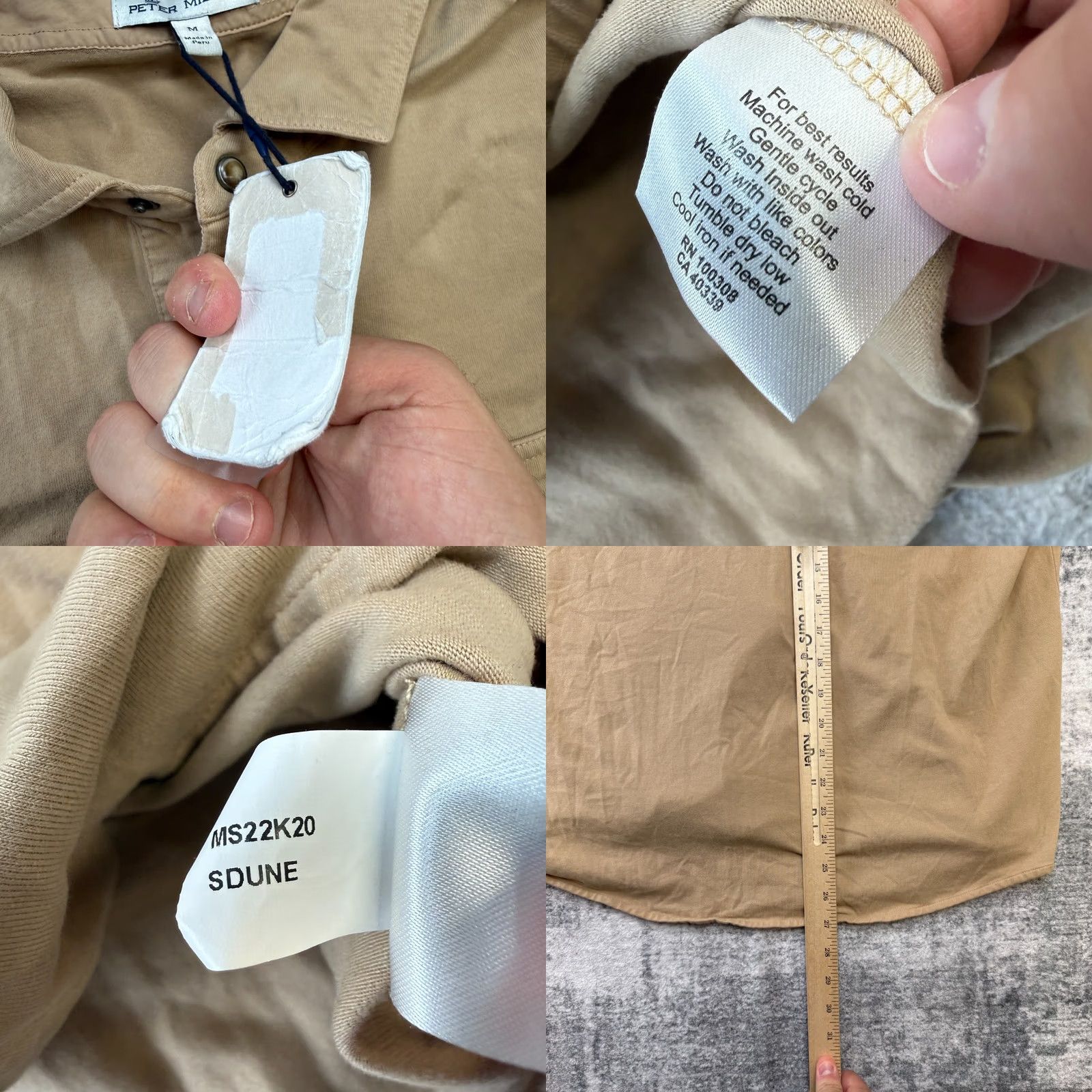 Peter Millar Peter Millar Shirt Men Medium Sand Crown Lava Wash Jersey Pearl Snap Stretch NEW Size US M / EU 48-50 / 2 - 8 Thumbnail