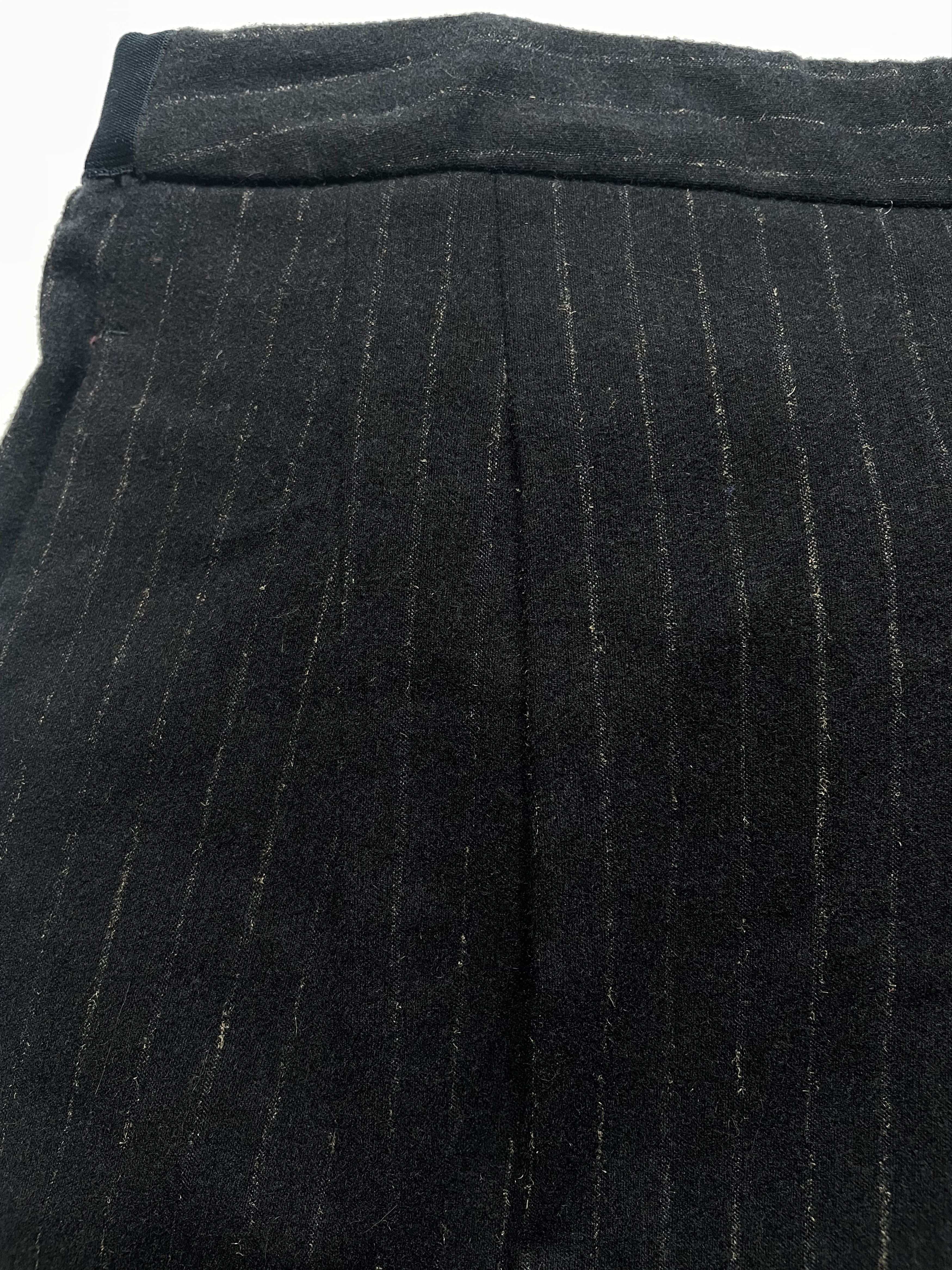 Maison Margiela Navy Pinstripe Wool Elastic Waist Trousers | IT 36 XXS Size 25" / US 0 / IT 36 - 6 Thumbnail
