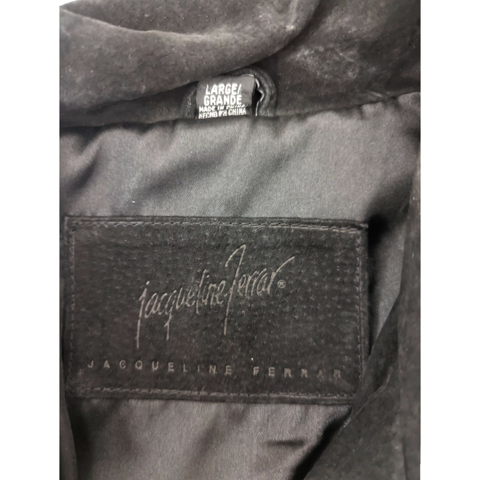 Vintage VINTAGE Jacqueline Ferrar BLACK SUEDE LEATHER JACKET COAT LARGE Women’s Jacket Small? (Note: this is incorrect) Size L / US 10 / IT 46 - 2 Thumbnail