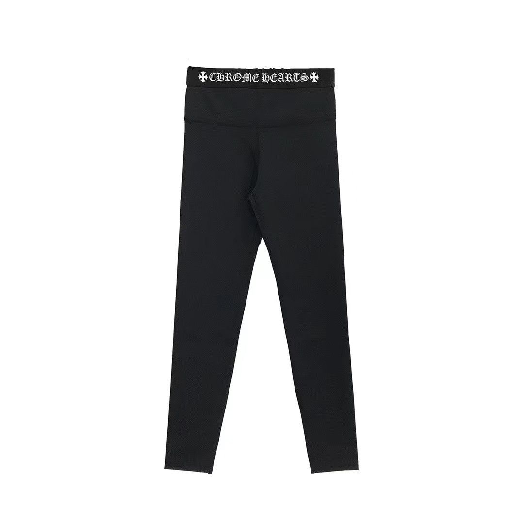 image of Chrome Hearts Cross Script Yoga Pants in Black, Women's (Size 28)