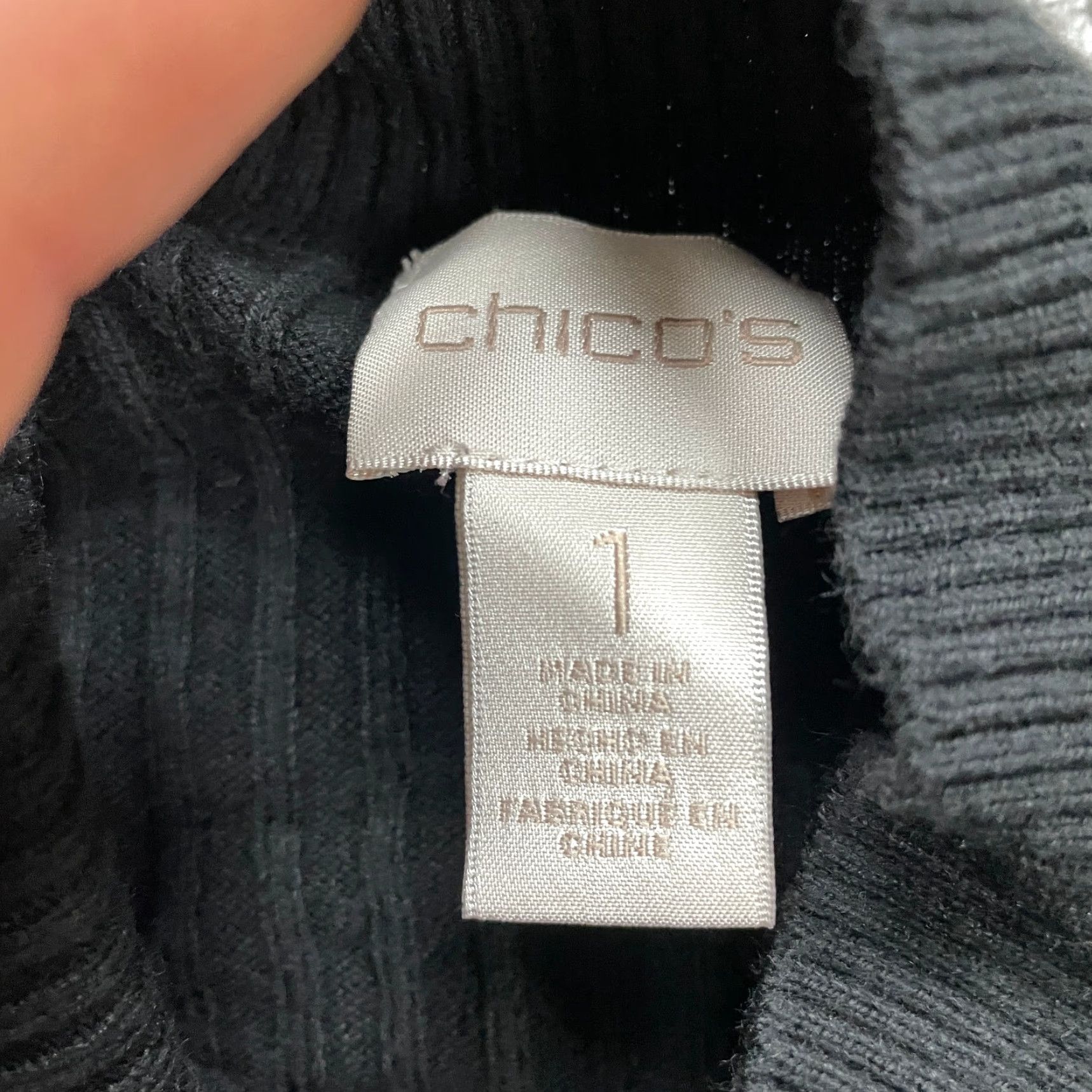 Vintage VINTAGE Chico's Sweater Womens Pullover Long Sleeve Mock Neck Cotton Rayon Black Casual 8 Size M / US 6-8 / IT 42-44 - 4 Thumbnail