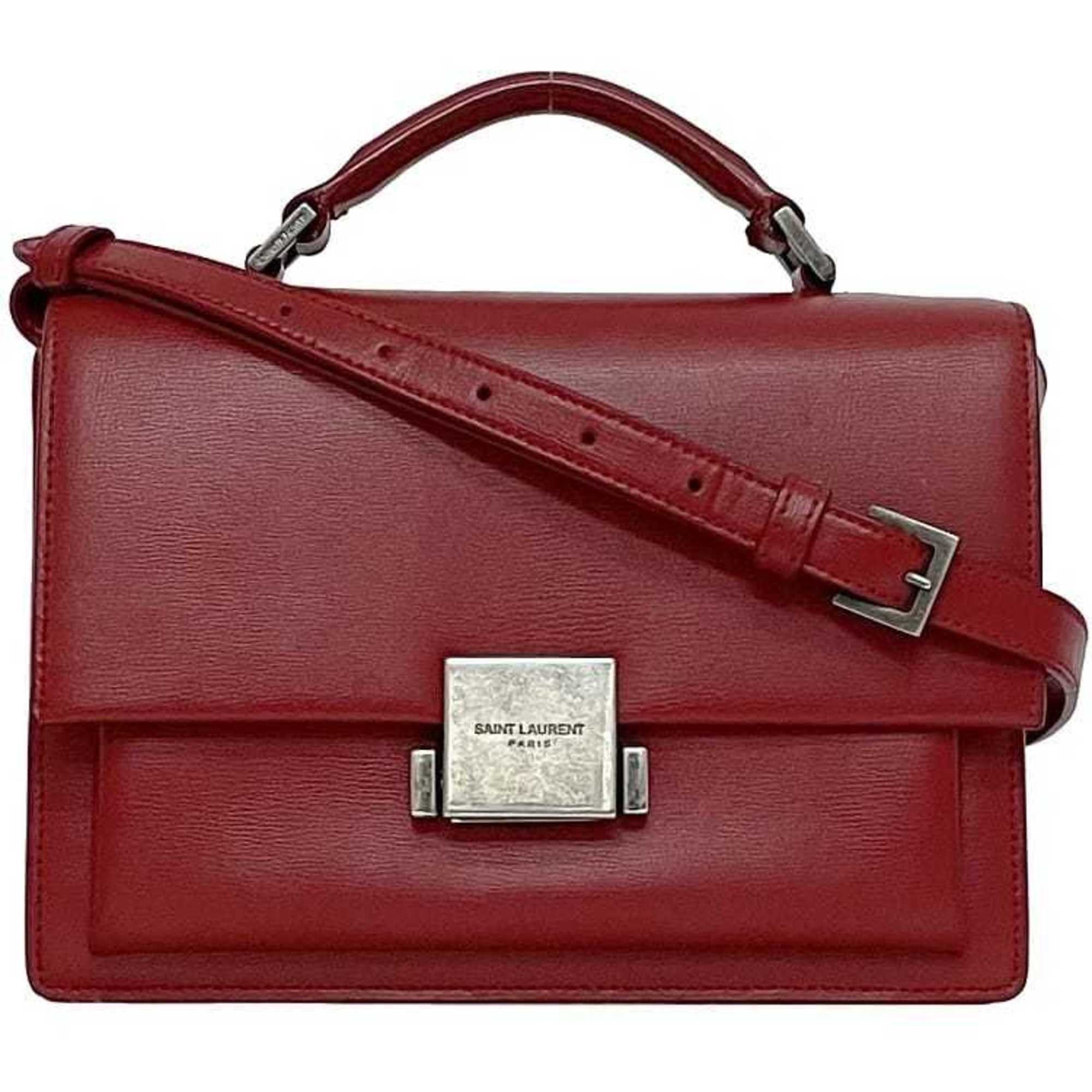 Saint Laurent Shoulder Bag Belle Chasse Medium F-23024 Red 482051 Leather 0917 Saint Laurent Flap Crossbody Women's Clutch Second 2-Way