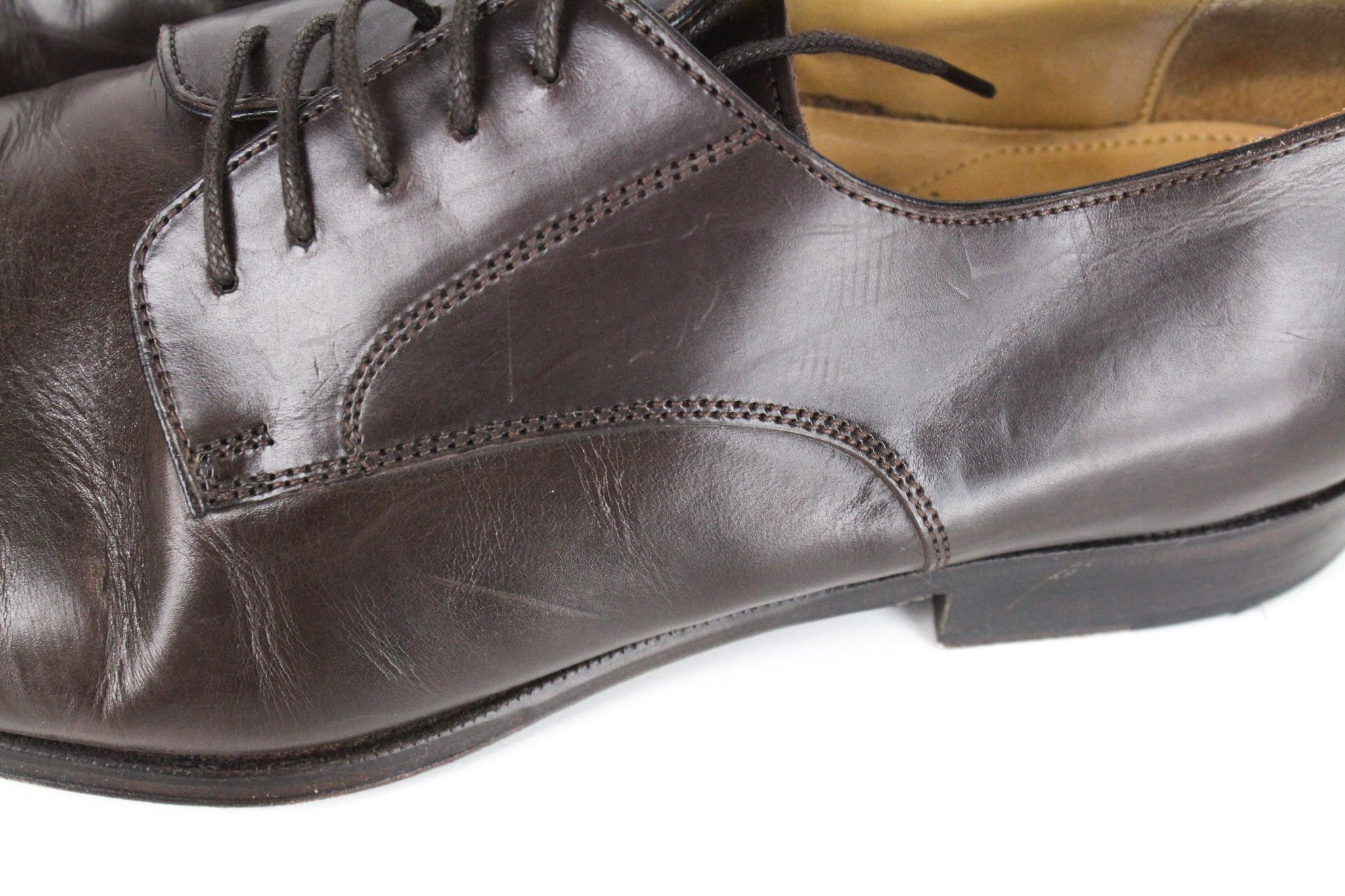 Suitsupply EU43.5 Dark Brown Leather Laced Low-Top 72824 Size US 10.5 / EU 43-44 - 11 Thumbnail